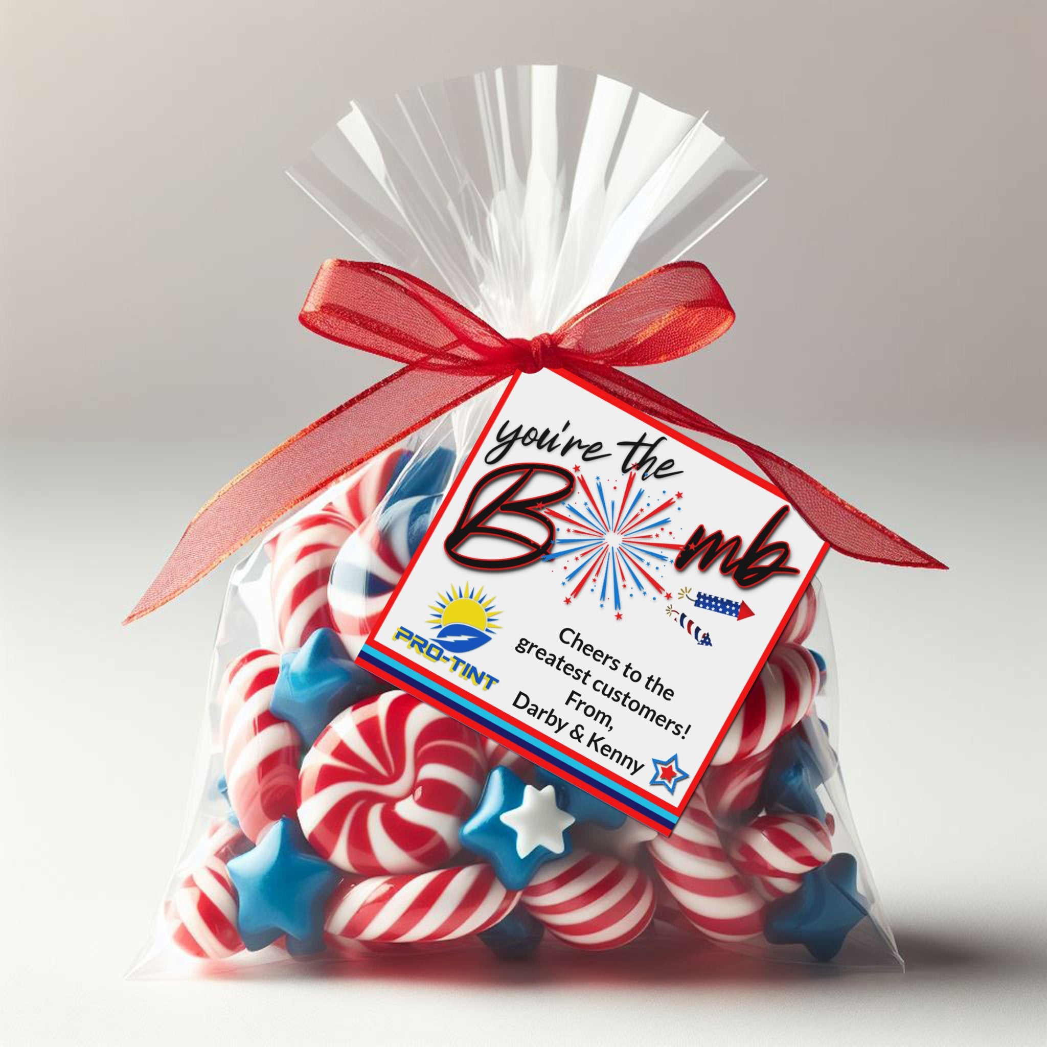 Customize You're the Bomb 4th of July Appreciation Gift Tag.