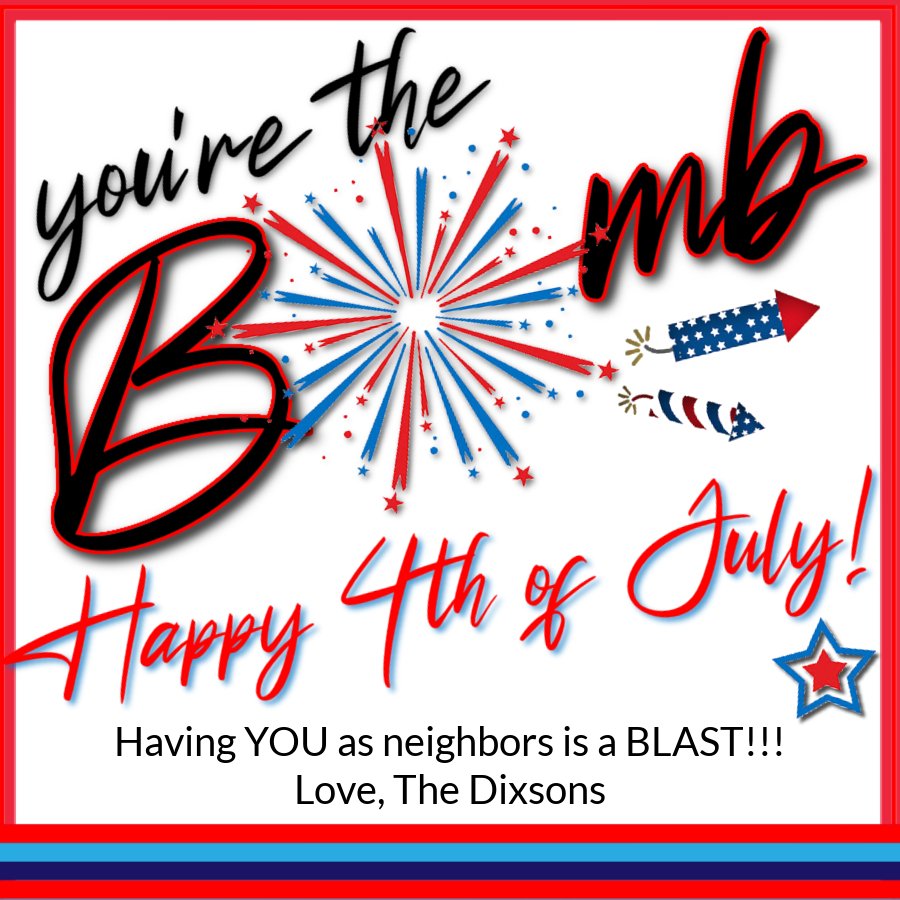 Customize You're the Bomb 4th of July Appreciation Gift Tag.