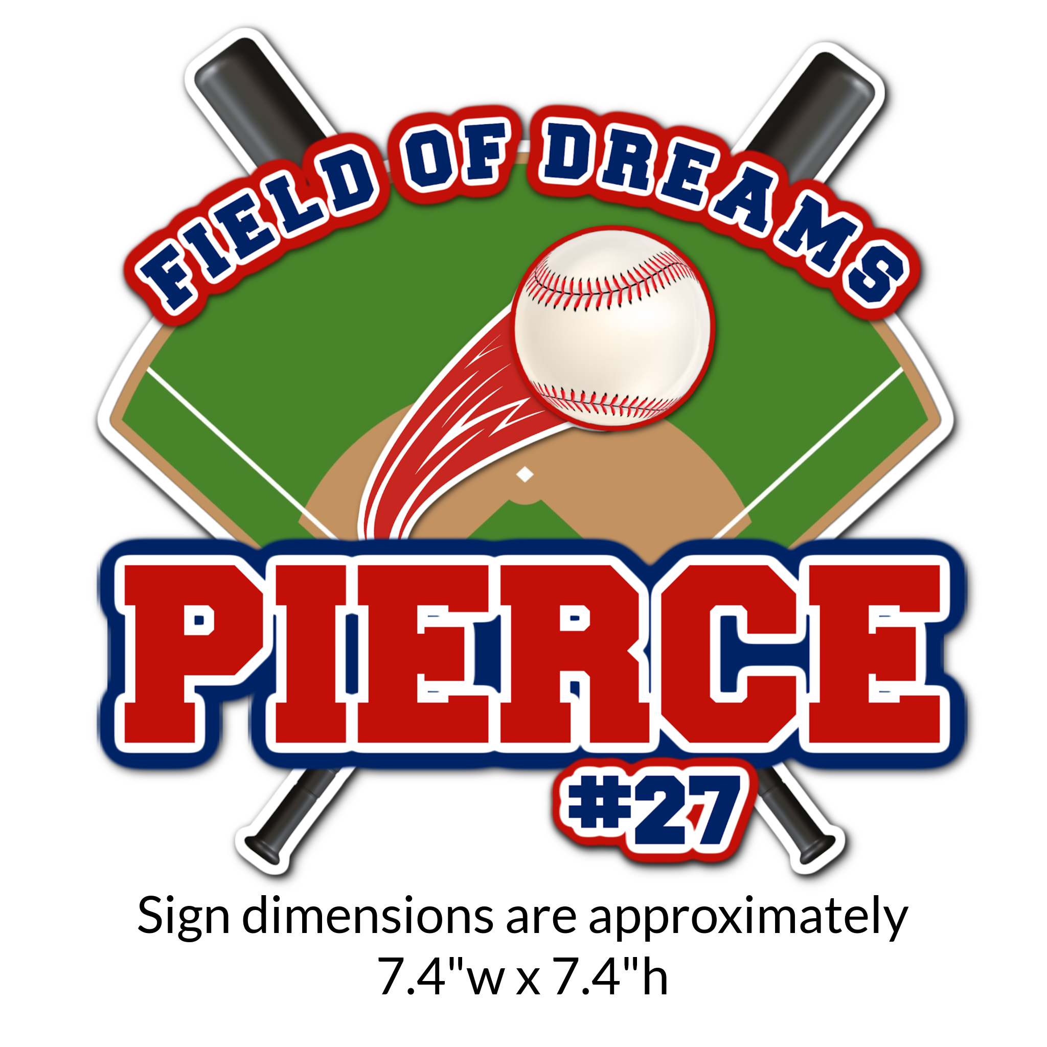 Custom Baseball Locker Decoration Cut Out Dimensions.