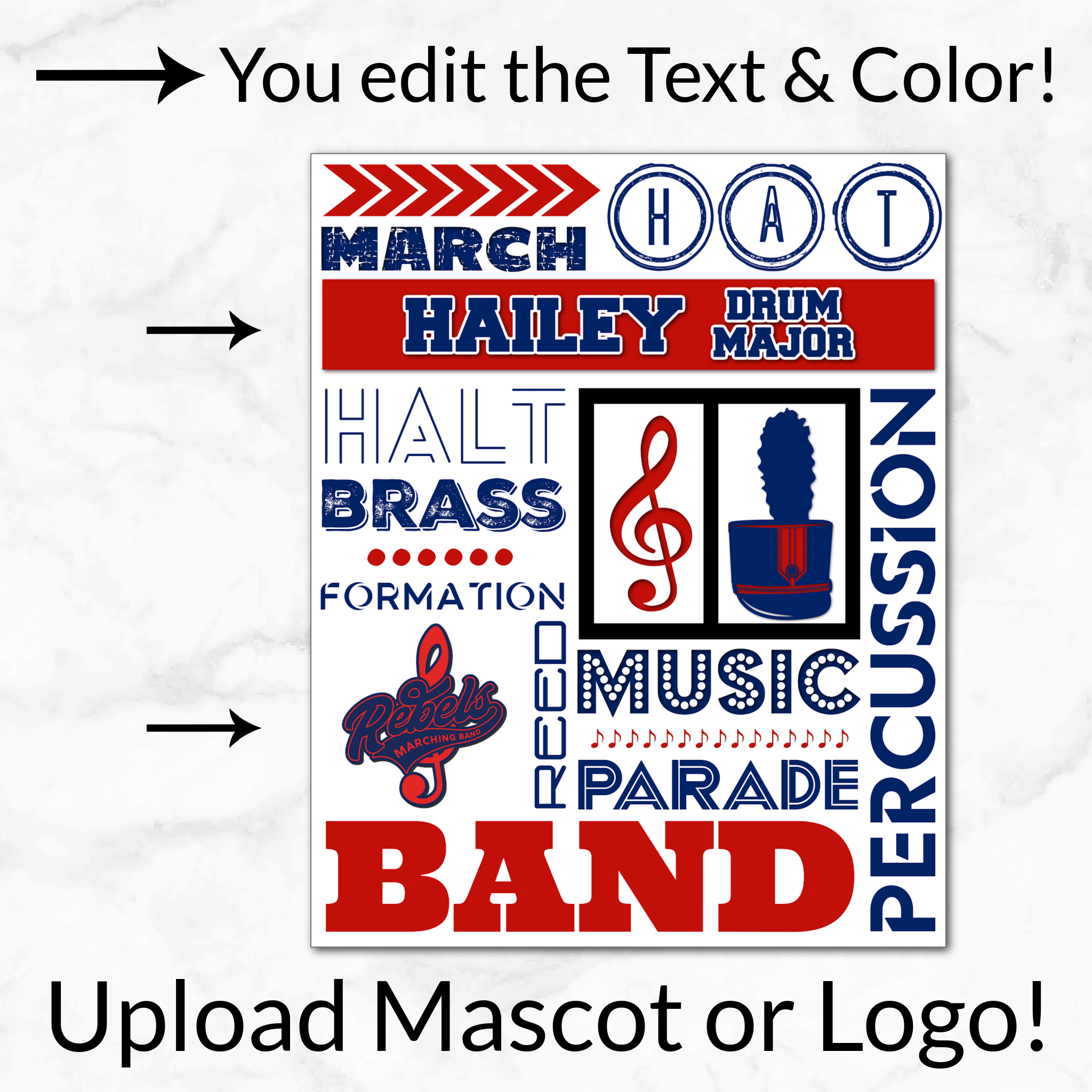 Band Collage Digital Download Locker Decoration