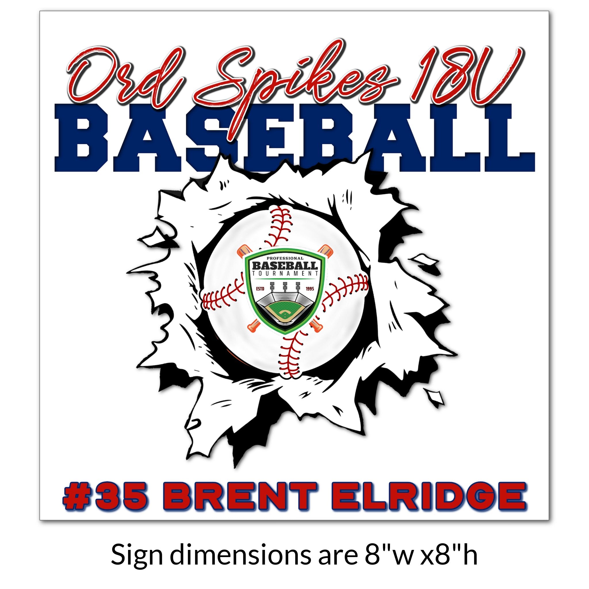 Custom Printable Baseball Team Locker Tag Sign Dimensions.