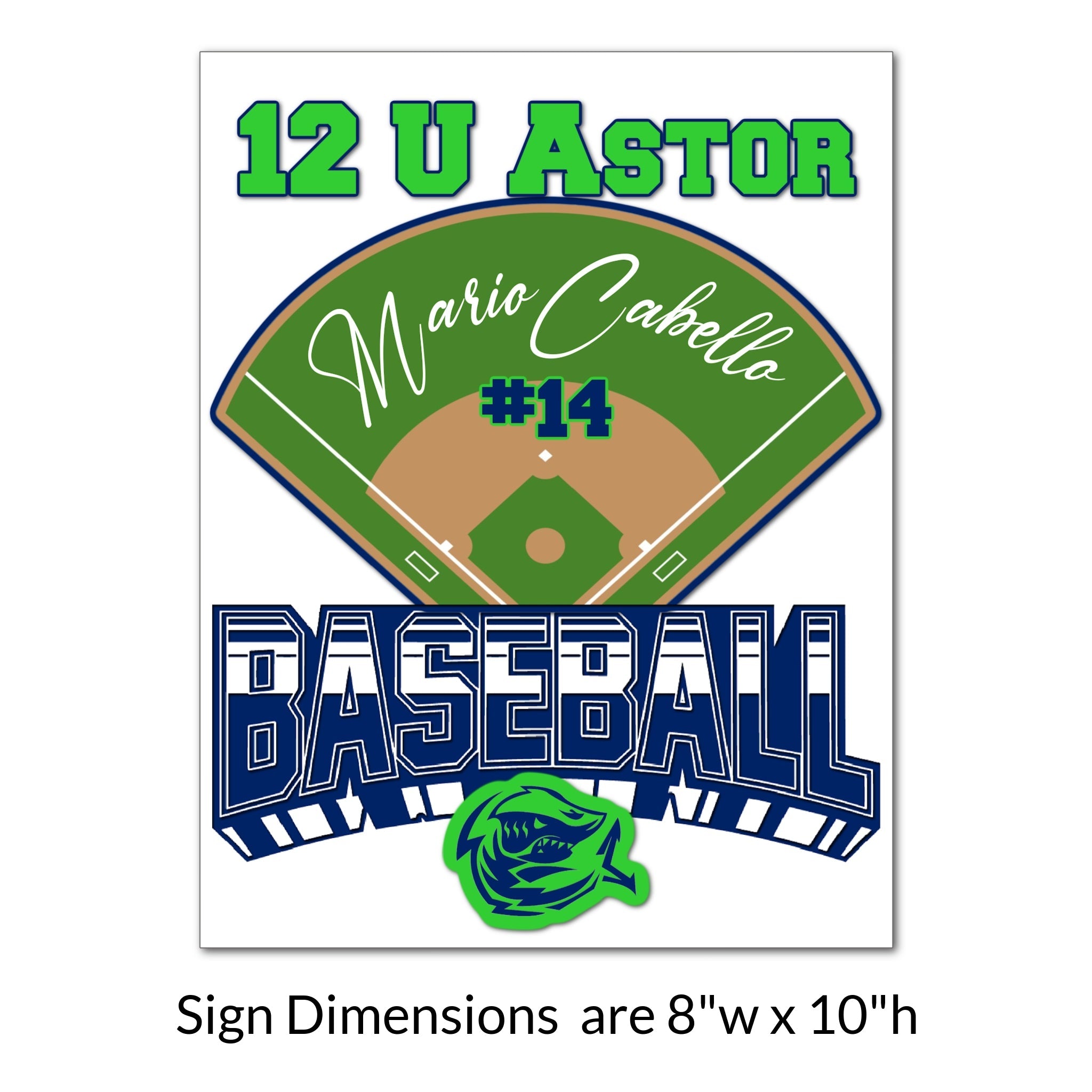 Custom Printable Baseball Team Locker Tag Sign Dimensions.