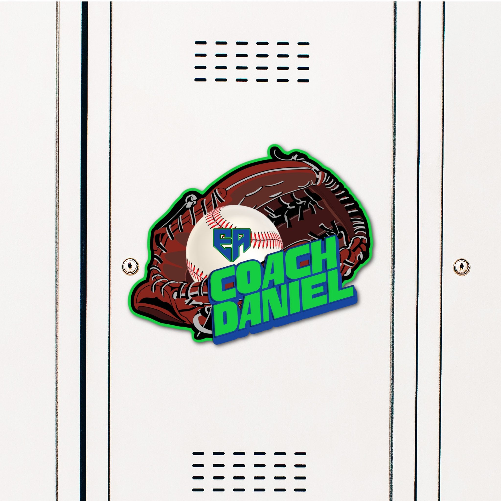 Custom Baseball Glove Locker Decoration in Team or School Colors.