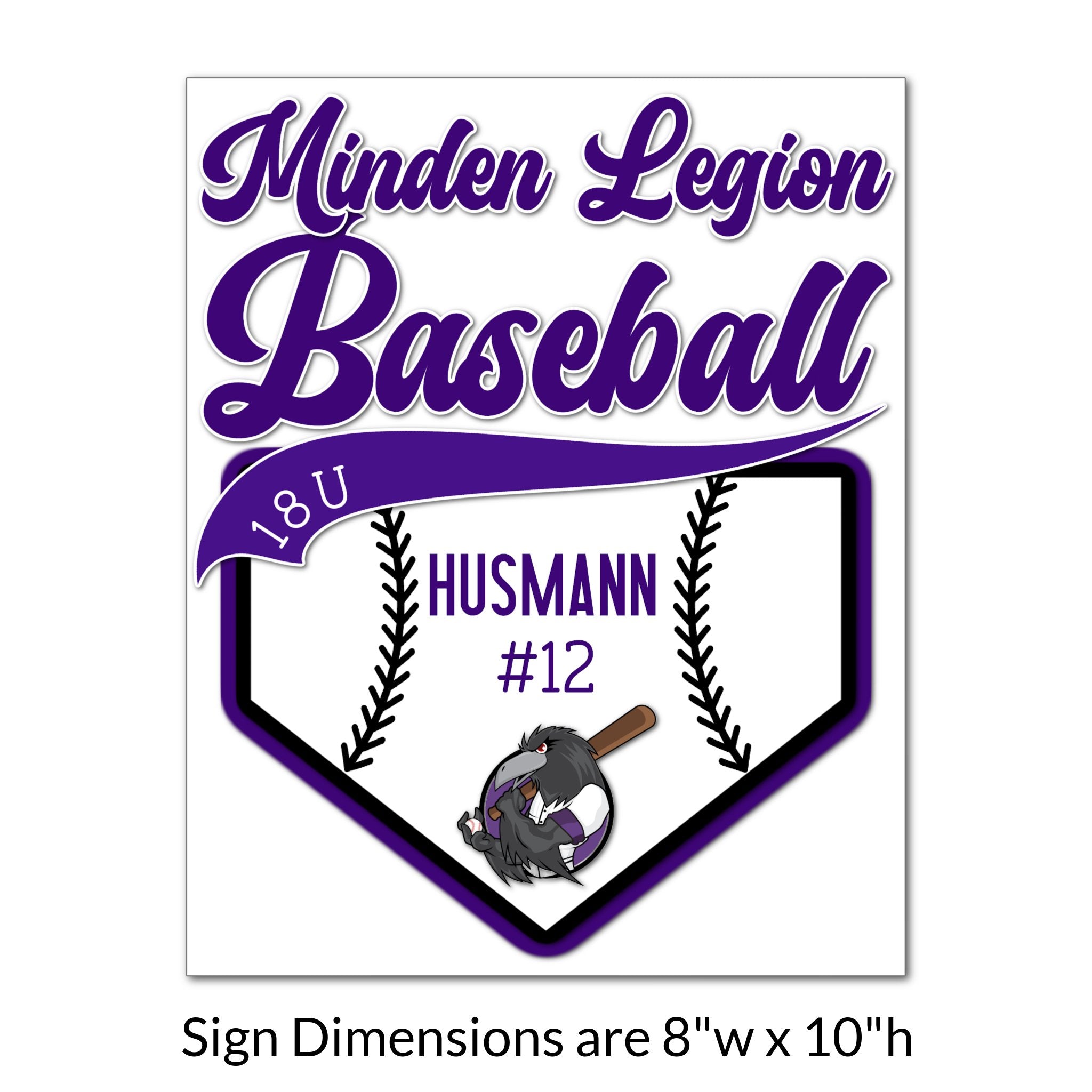 Custom Printable Baseball Team Locker Tag Sign Dimensions.