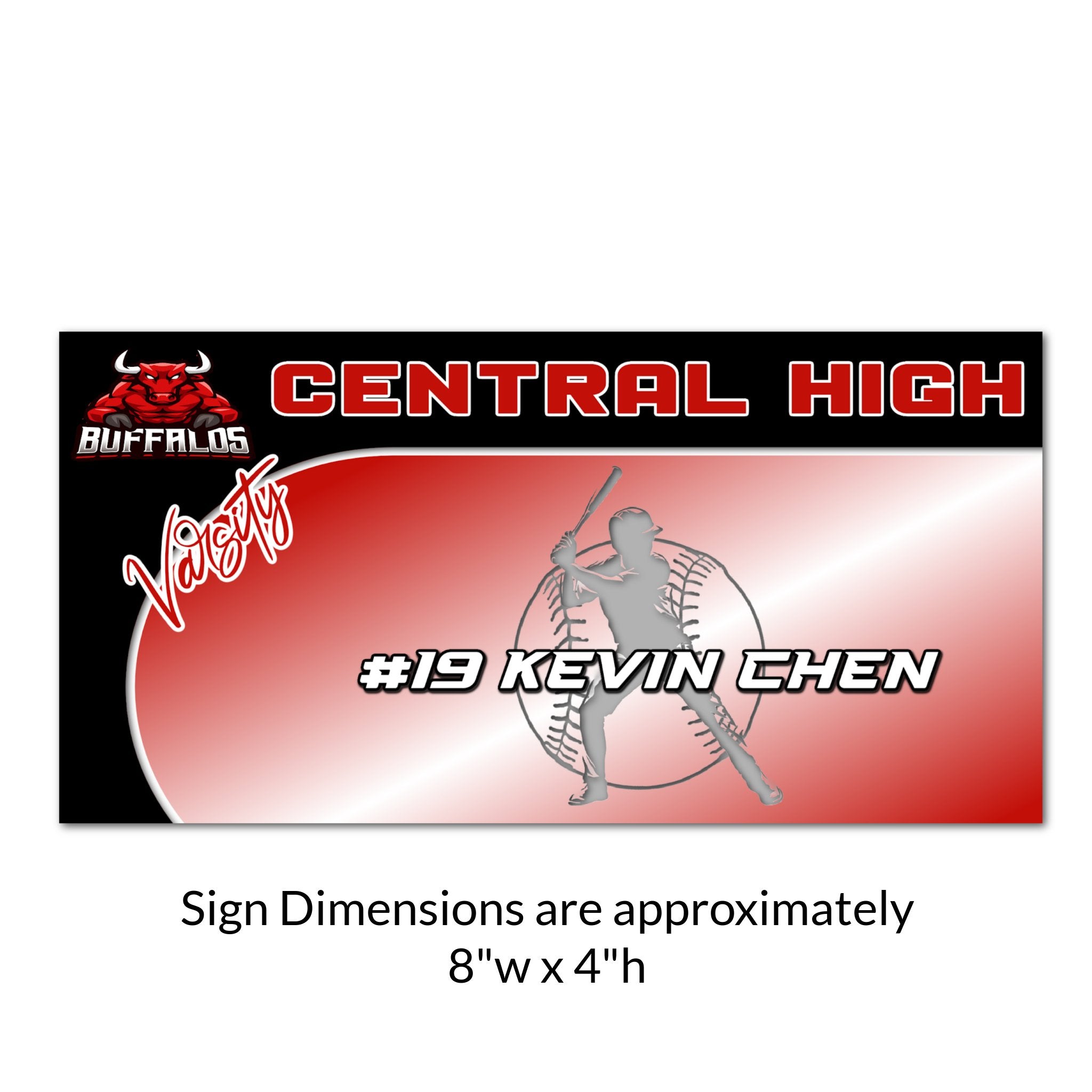 Custom Baseball Player Rectangle Locker Decoration Cut Out Dimensions.