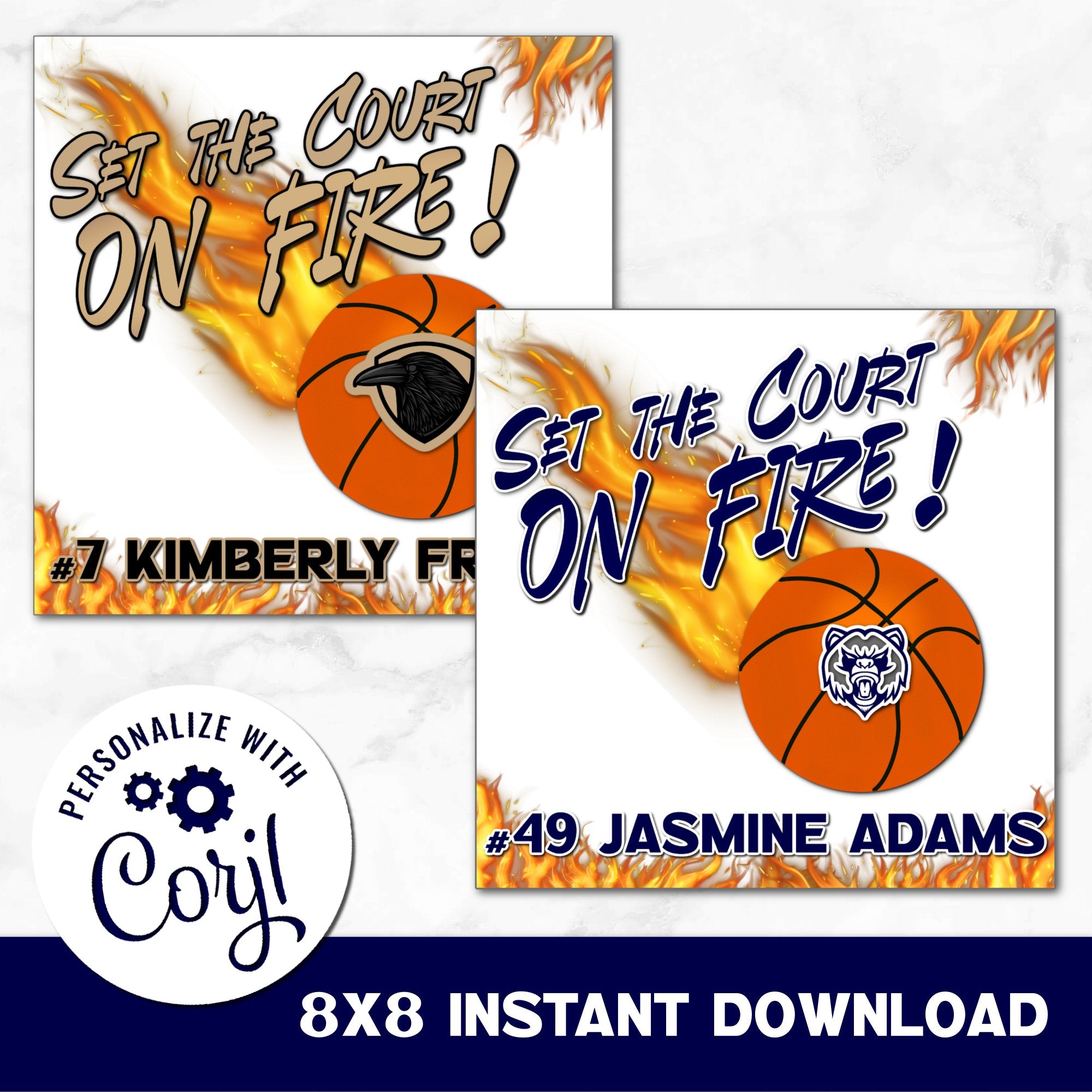 Instant Download Printable Basketball Sign You Can Personalize in Corjl.