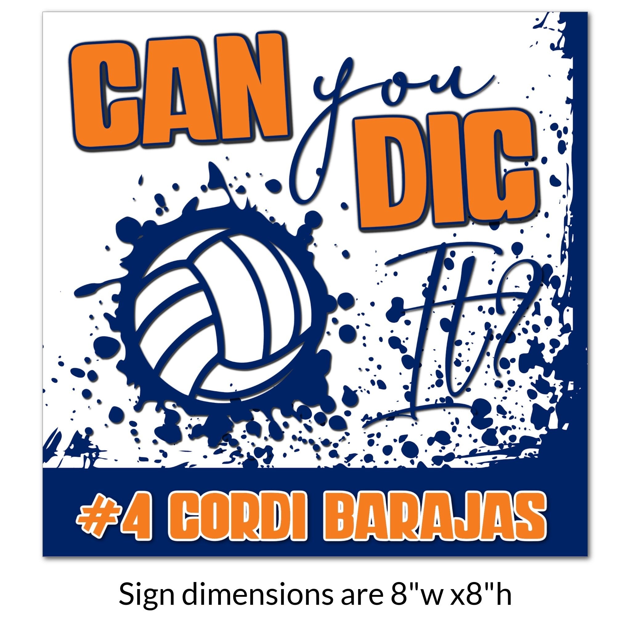 Custom Printable Volleyball Team Locker Tag Sign Dimensions.