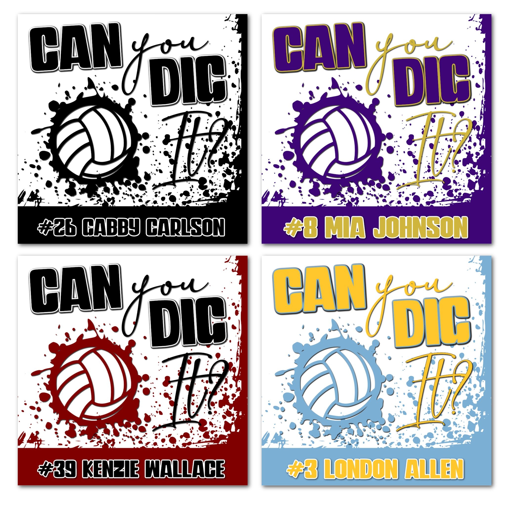 Examples of How to Customize the Volleyball Printable Sign.