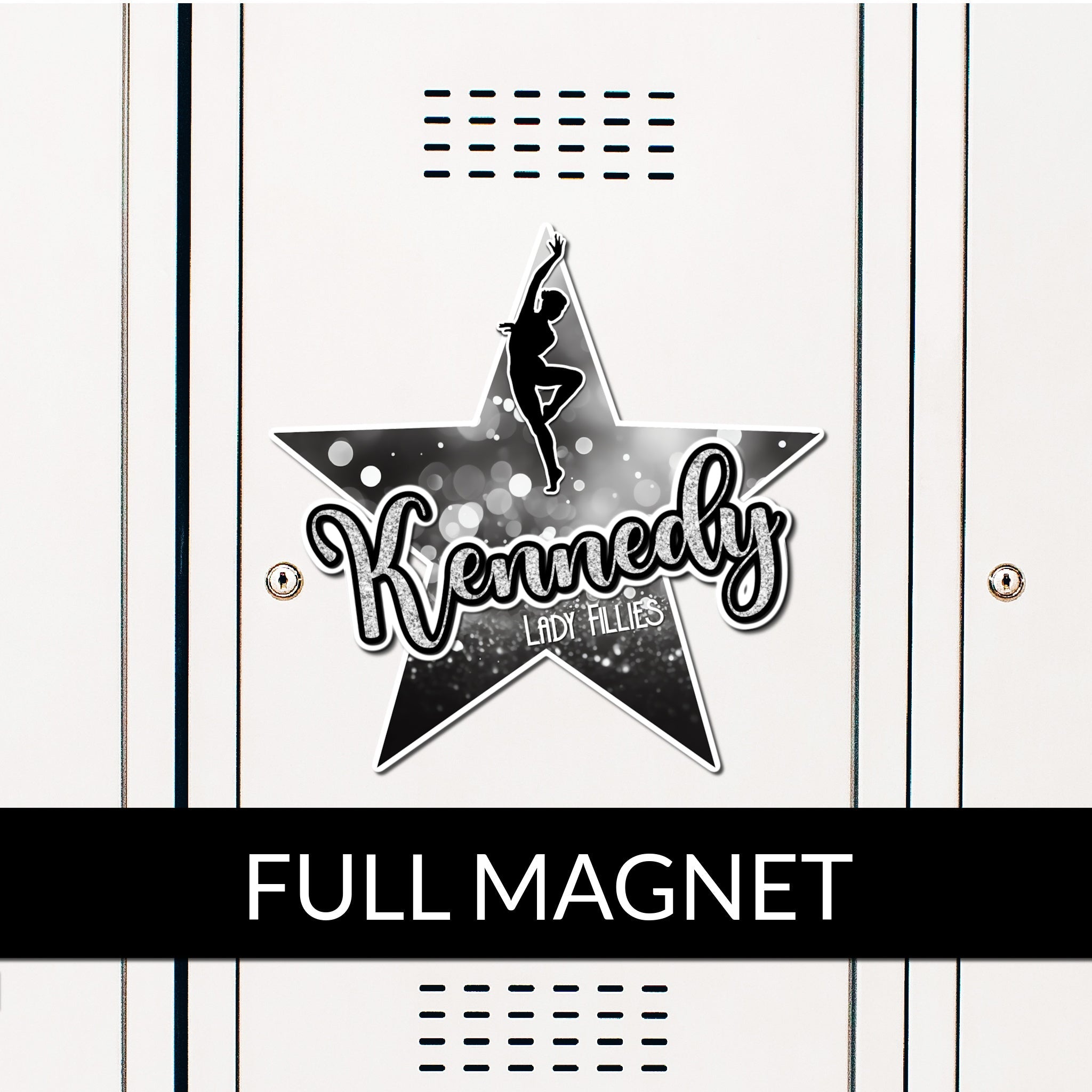 Custom Dance Star Locker Magnet Decoration in Team or School Colors.