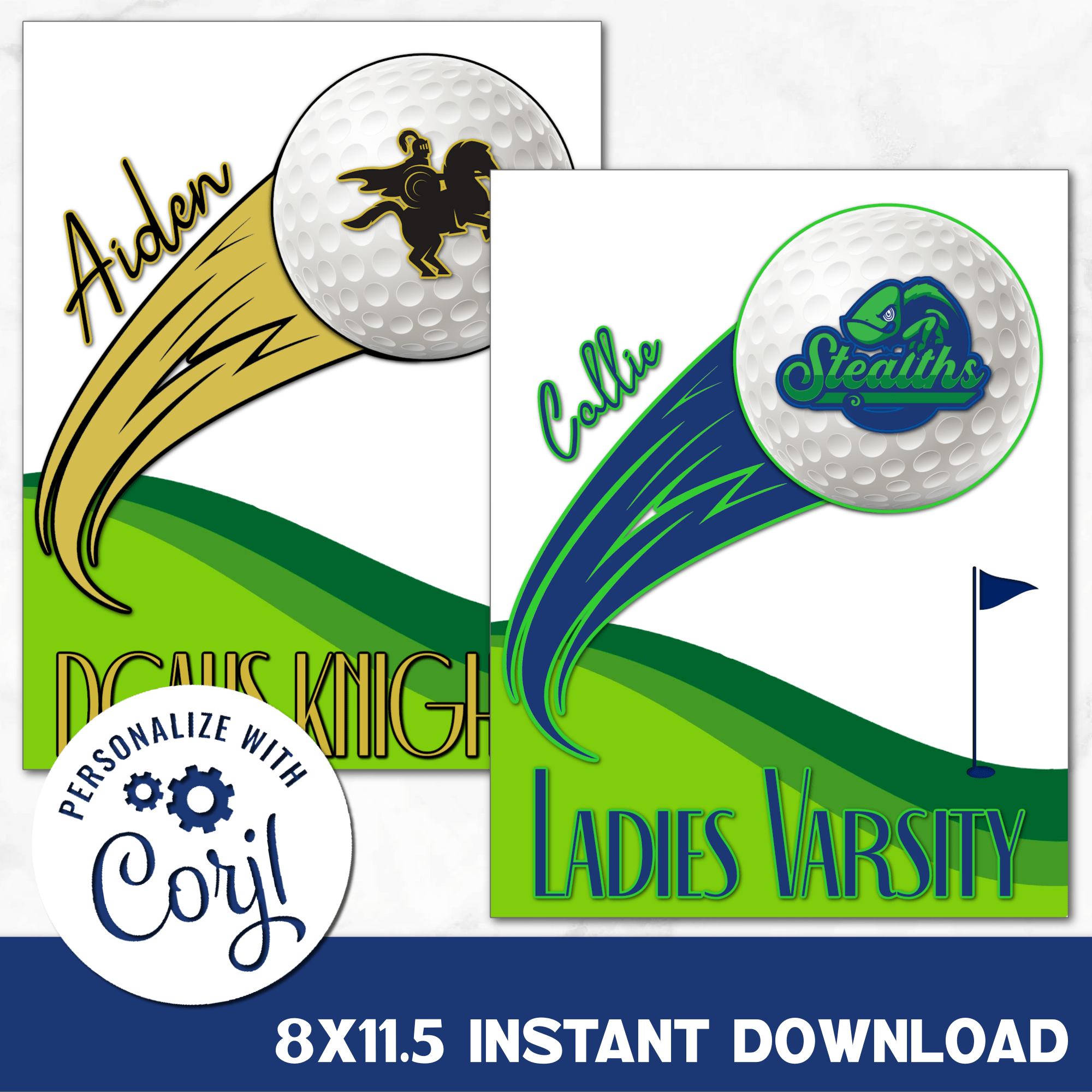 Flying Golf Ball Digital Download Locker Decoration