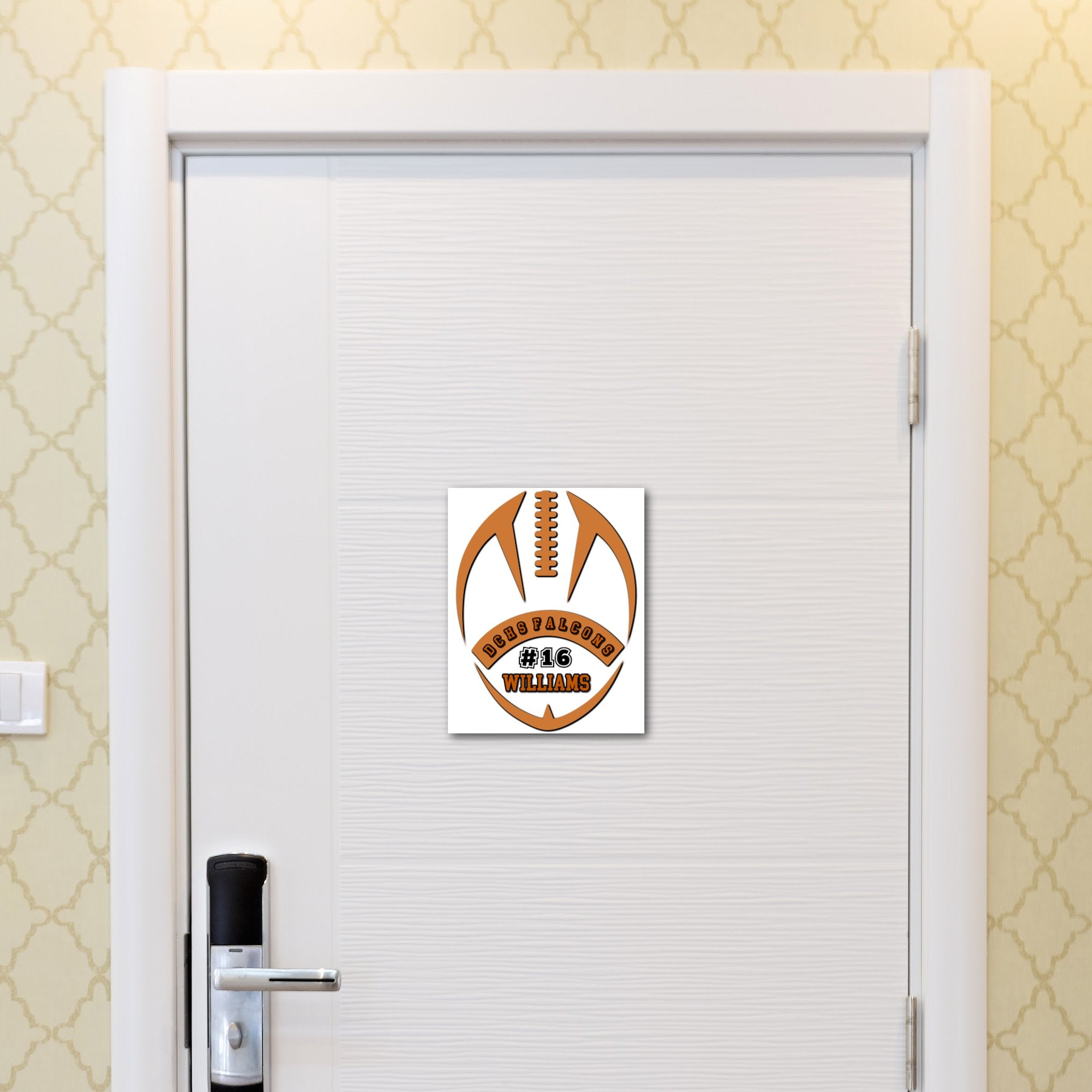 Custom Printable Football Hotel Door Decoration in Team Colors