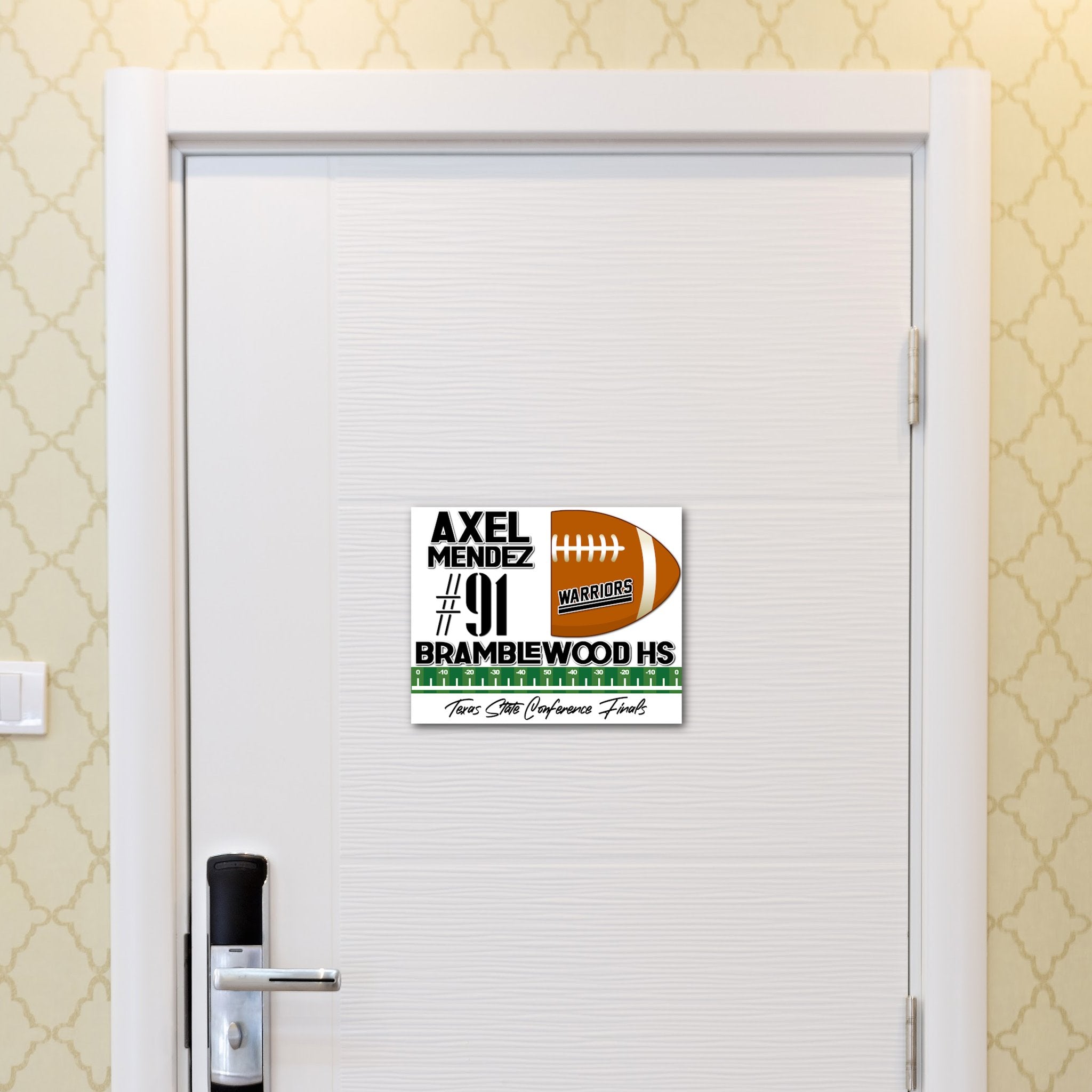 Custom Printable Football Hotel Door Decoration in Team Colors