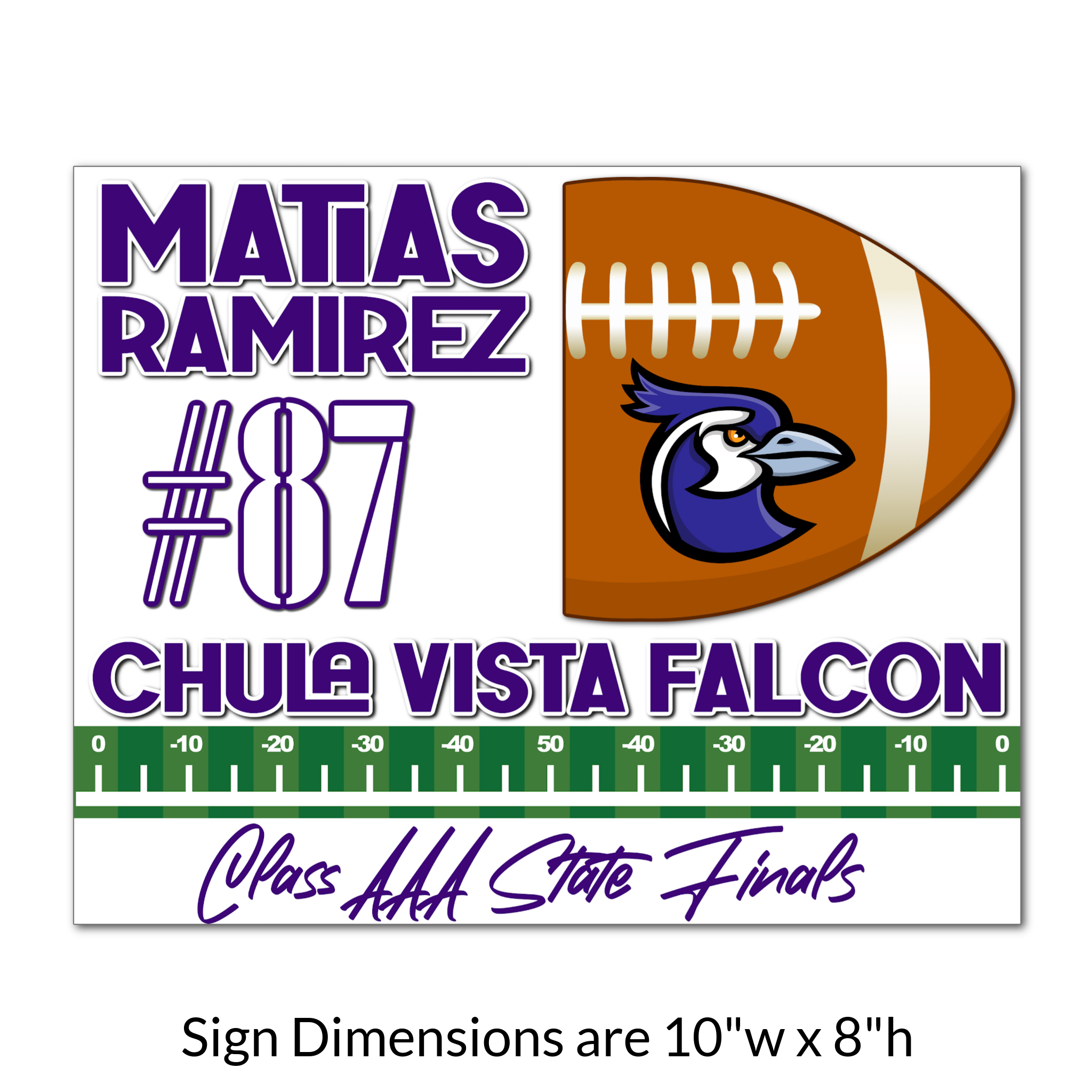 Custom Printable Football Locker Tag Sign Dimensions.