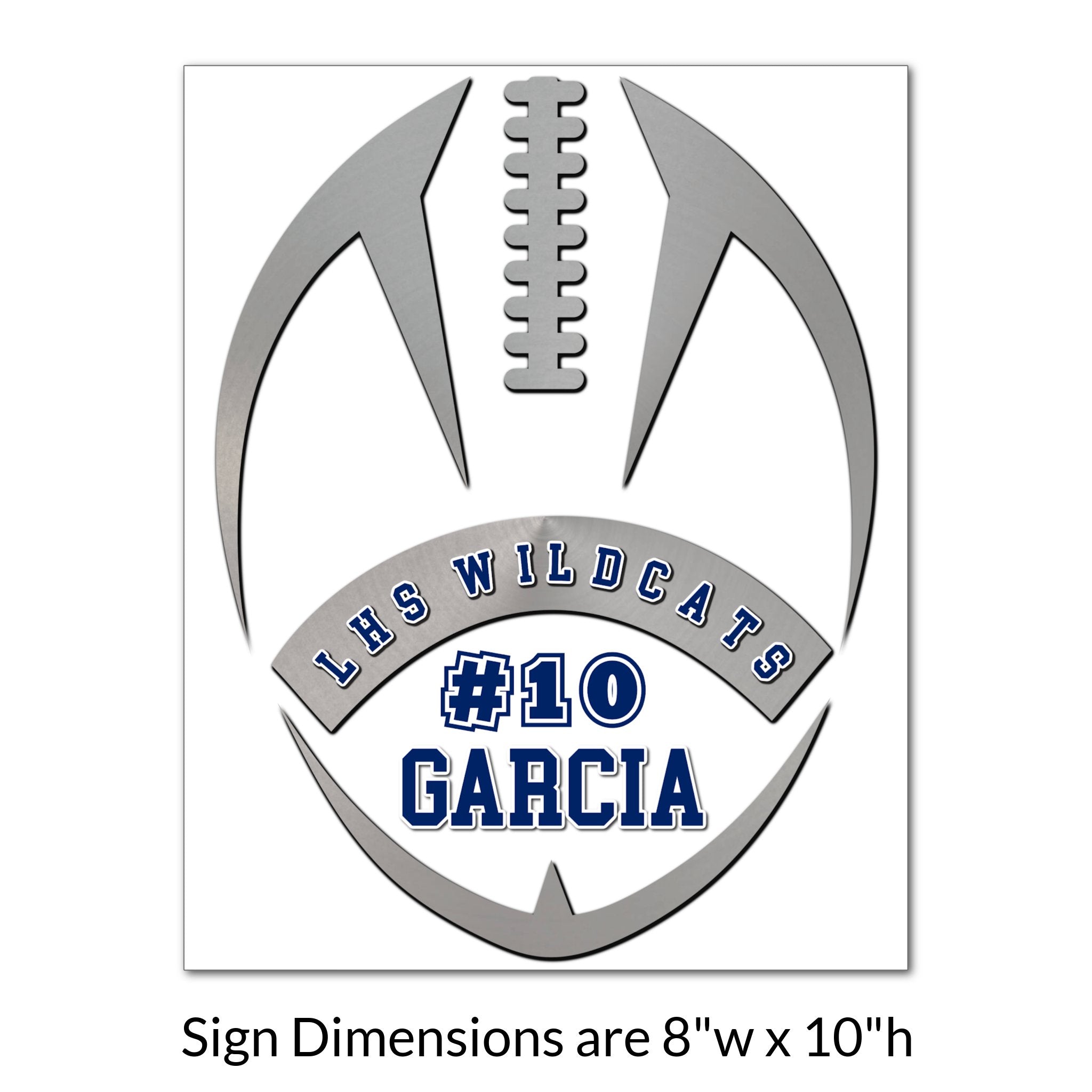 Custom Printable Football Locker Tag Sign Dimensions.
