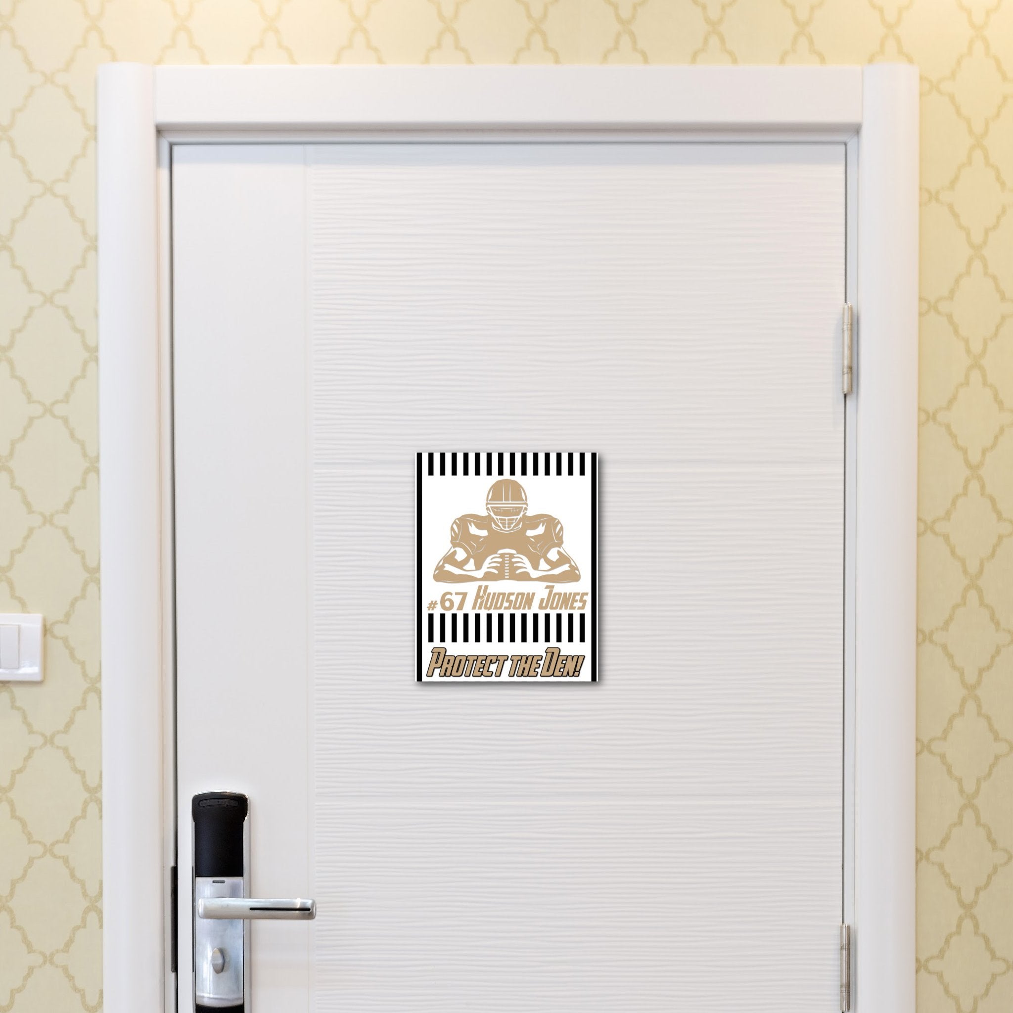 Custom Printable Football Hotel Door Decoration in Team Colors
