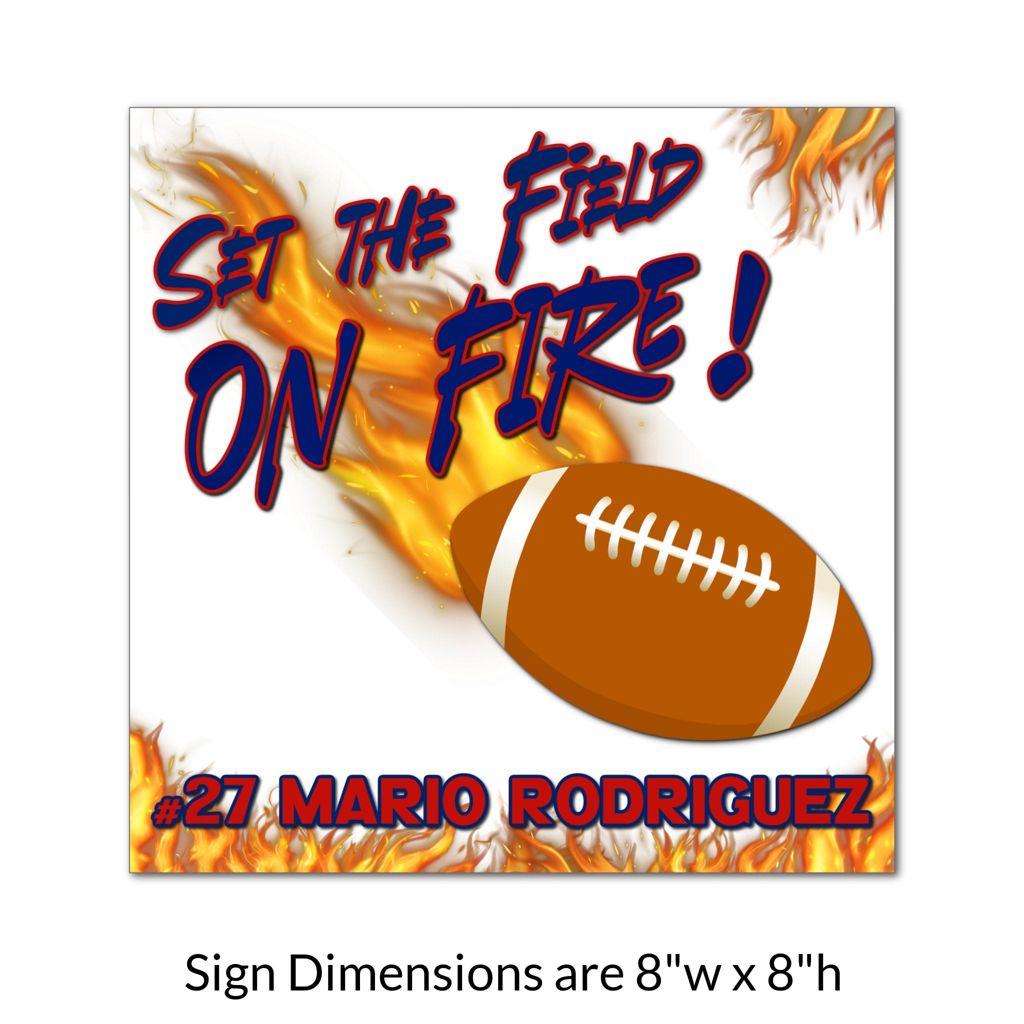 Custom Printable Football Team Locker Tag Sign Dimensions.