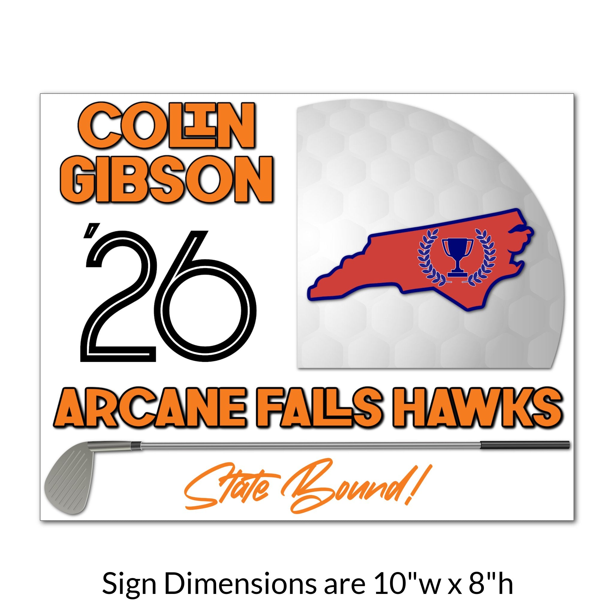 Custom Printable Golf Locker Tag Sign Dimensions.