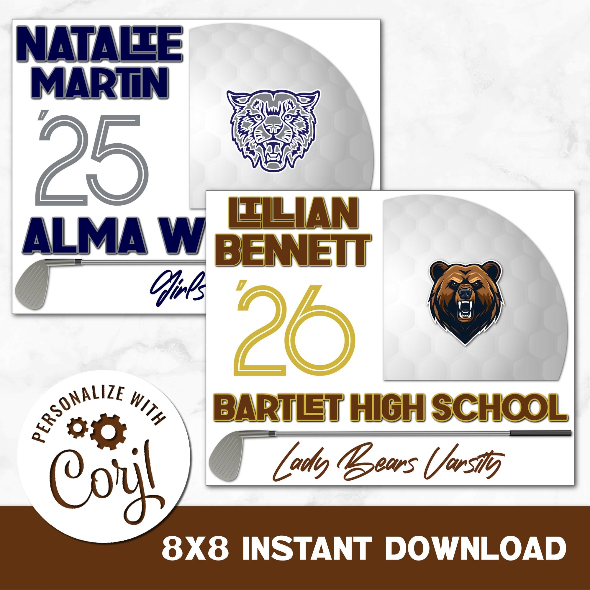 Instant Download Printable Golf Sign You Can Personalize.