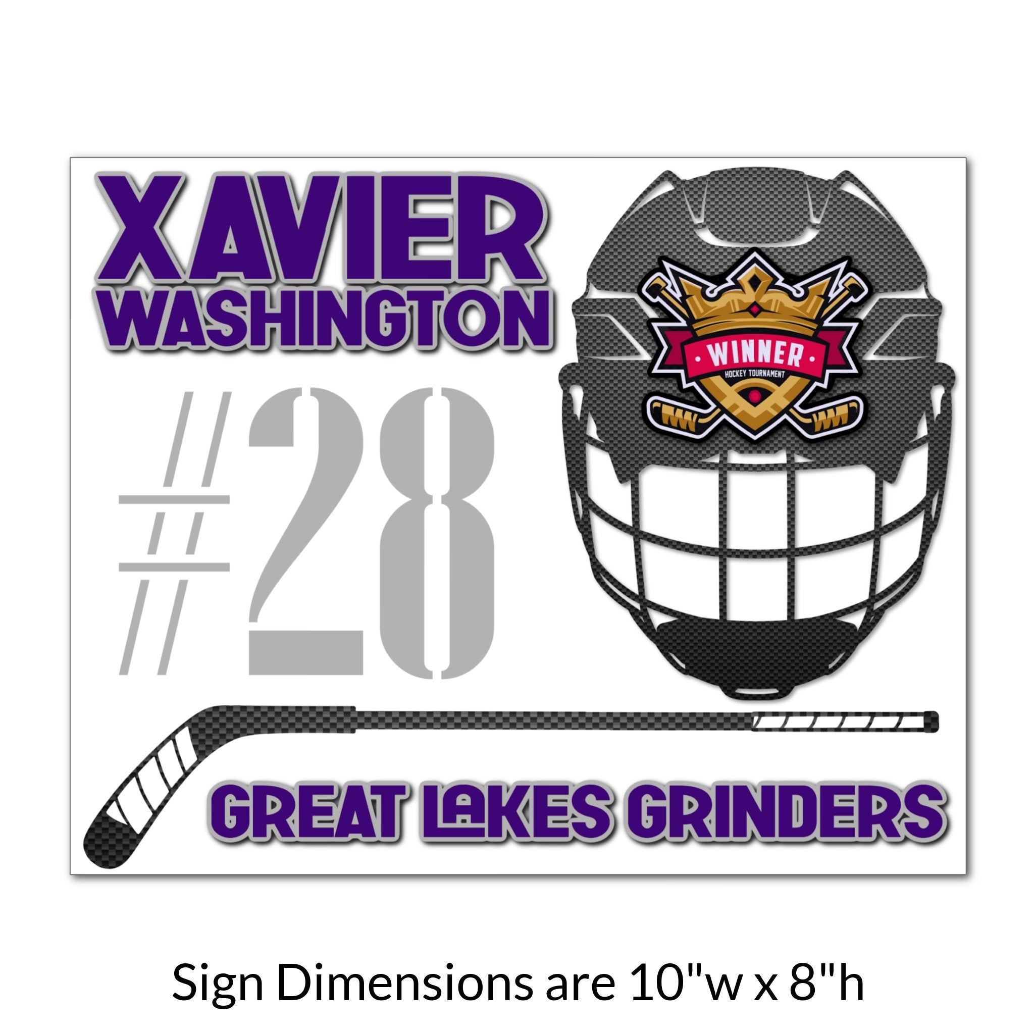 Custom Printable Hockey Tag Sig Dimensions.