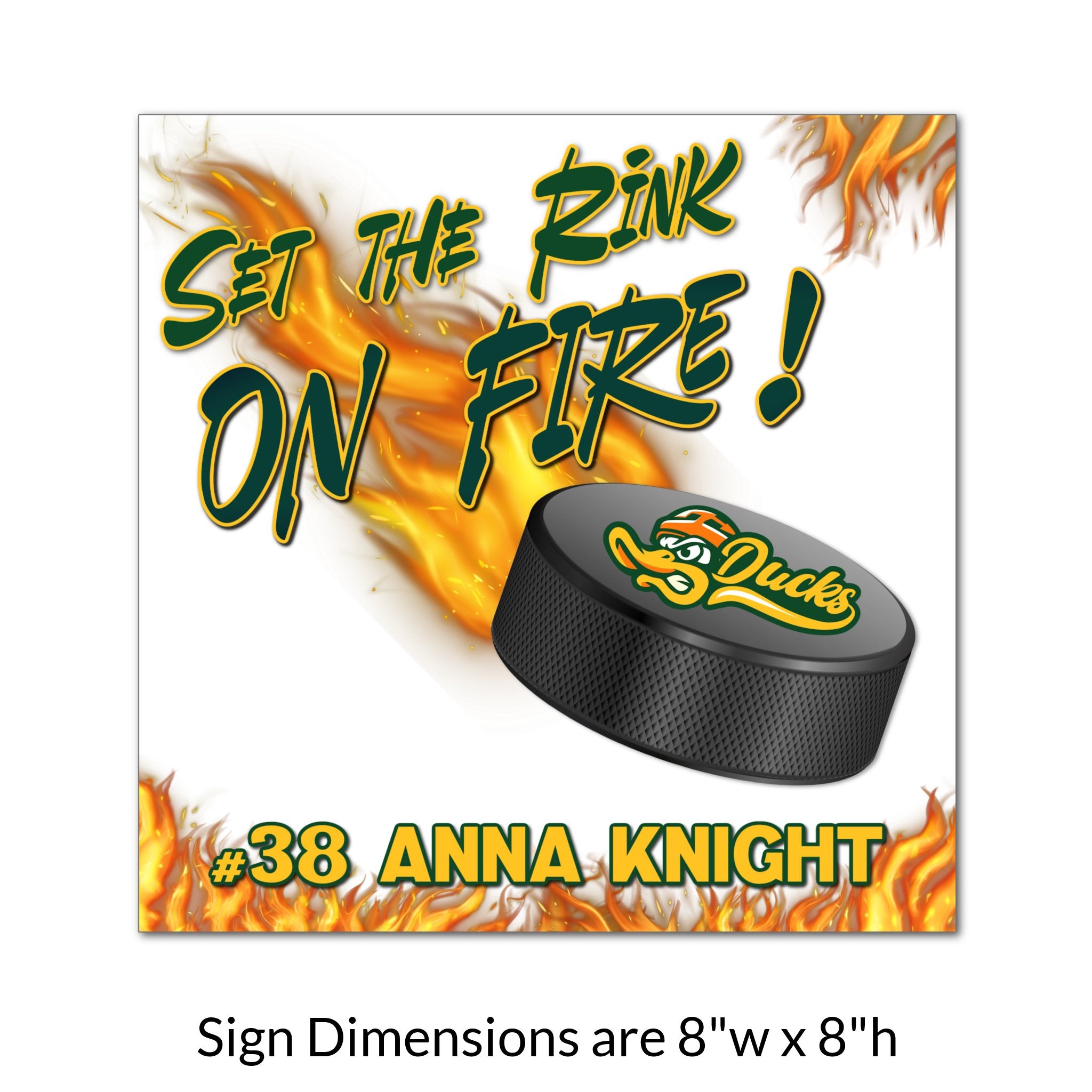 Custom Printable Hockey Team Locker Tag Sign Dimensions.