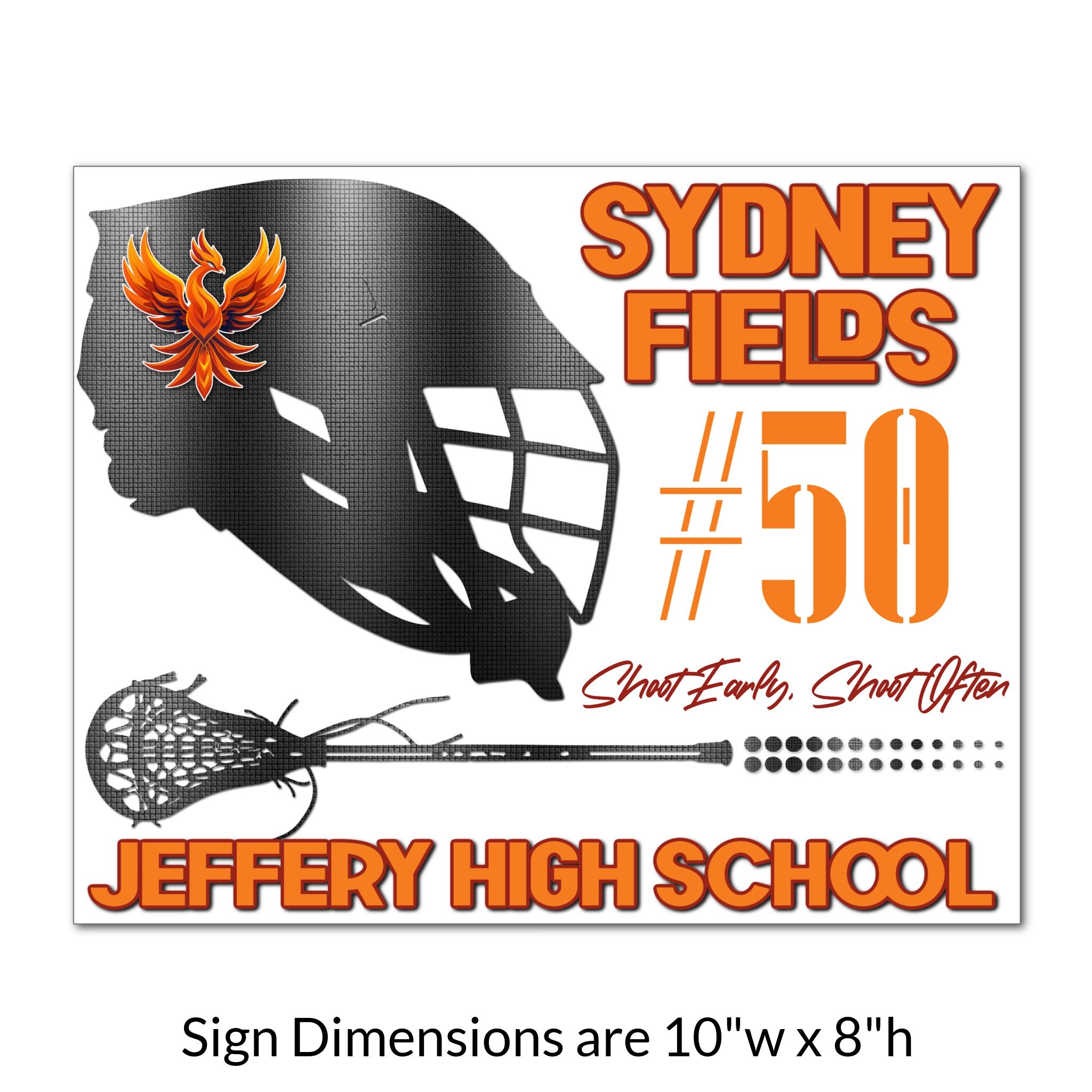 Custom Printable Lacrosse Tag Sign Dimensions.