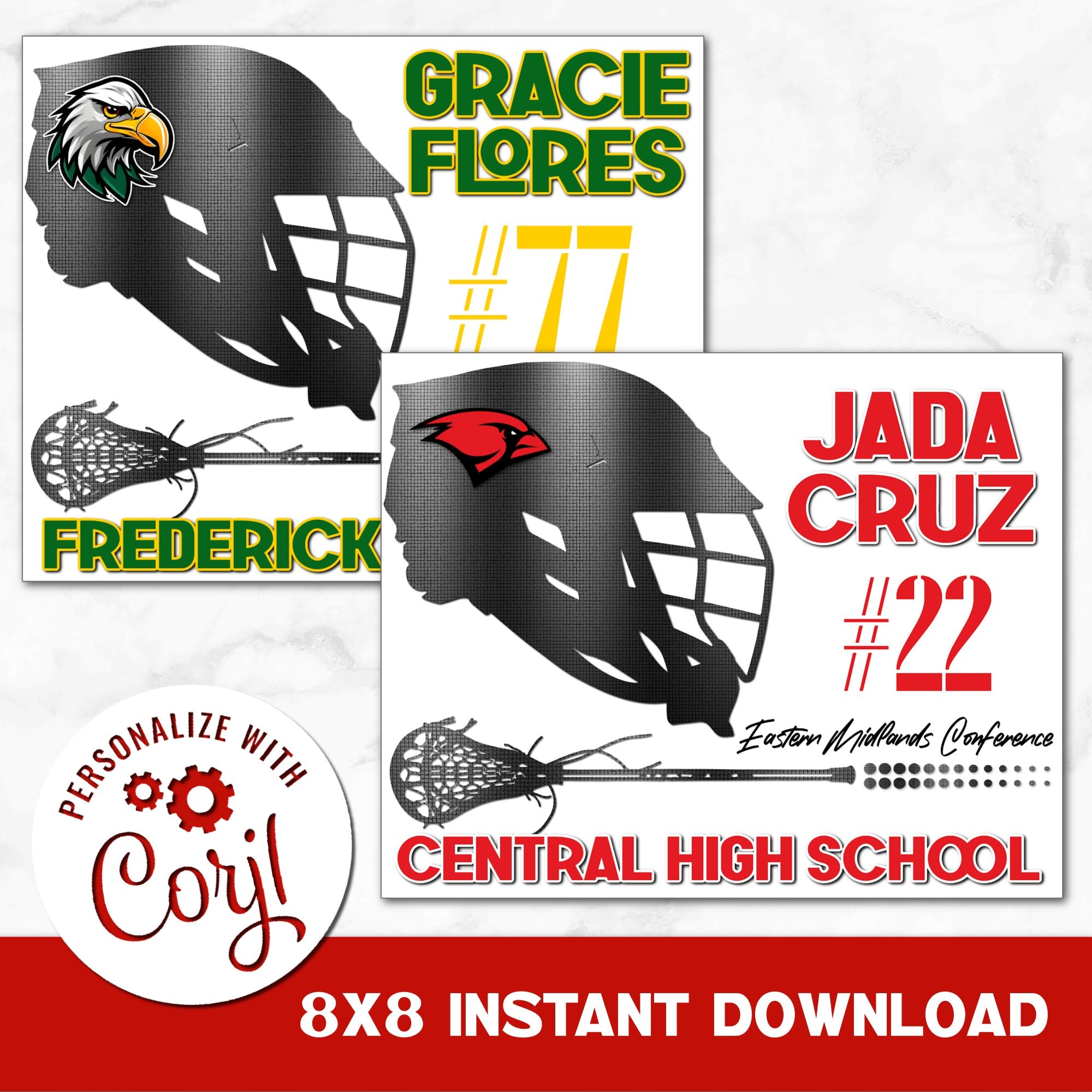 Instant Download Printable Lacrosse Sign You Can Personalize.
