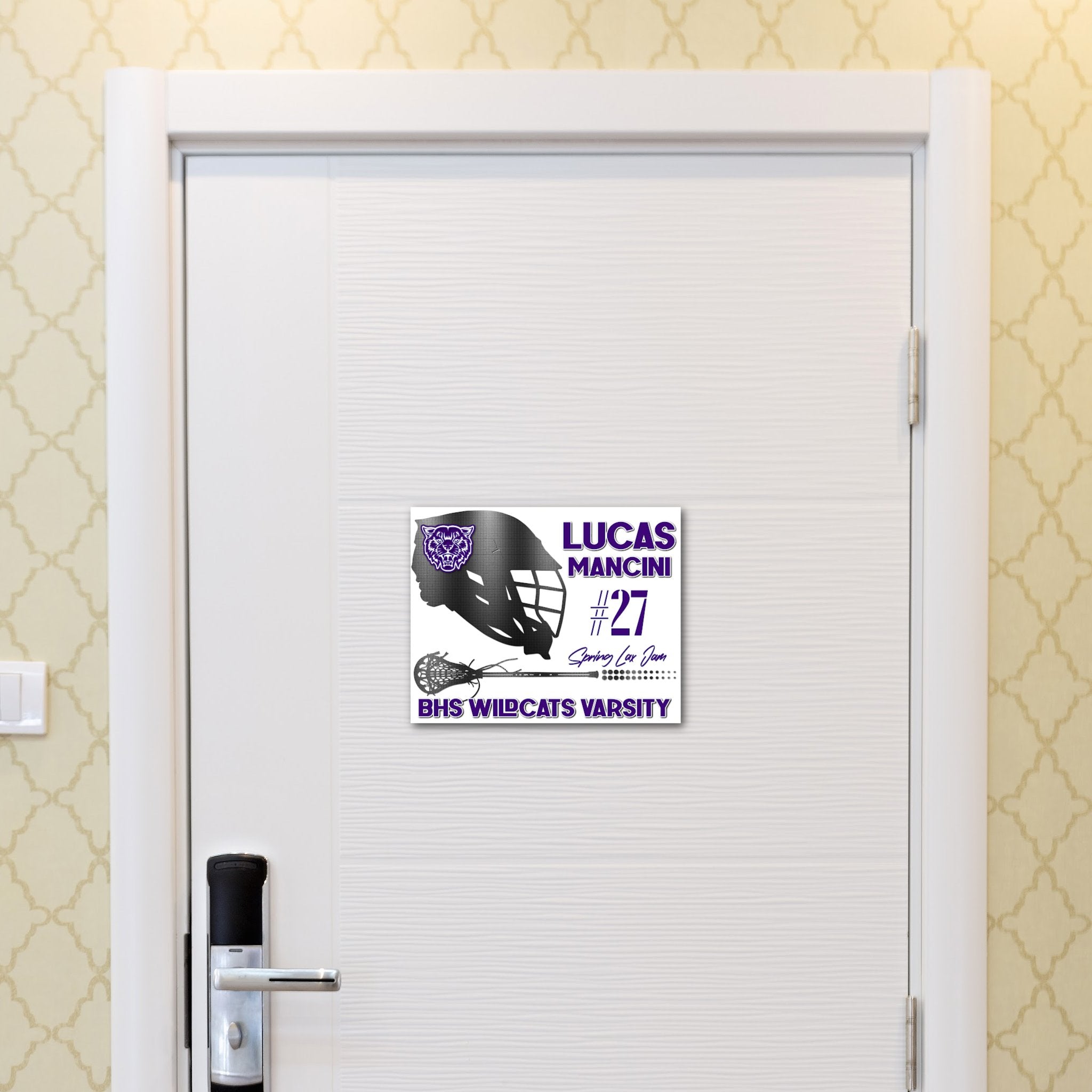 Custom Printable Lacrosse Hotel Door Decoration in Team Colors