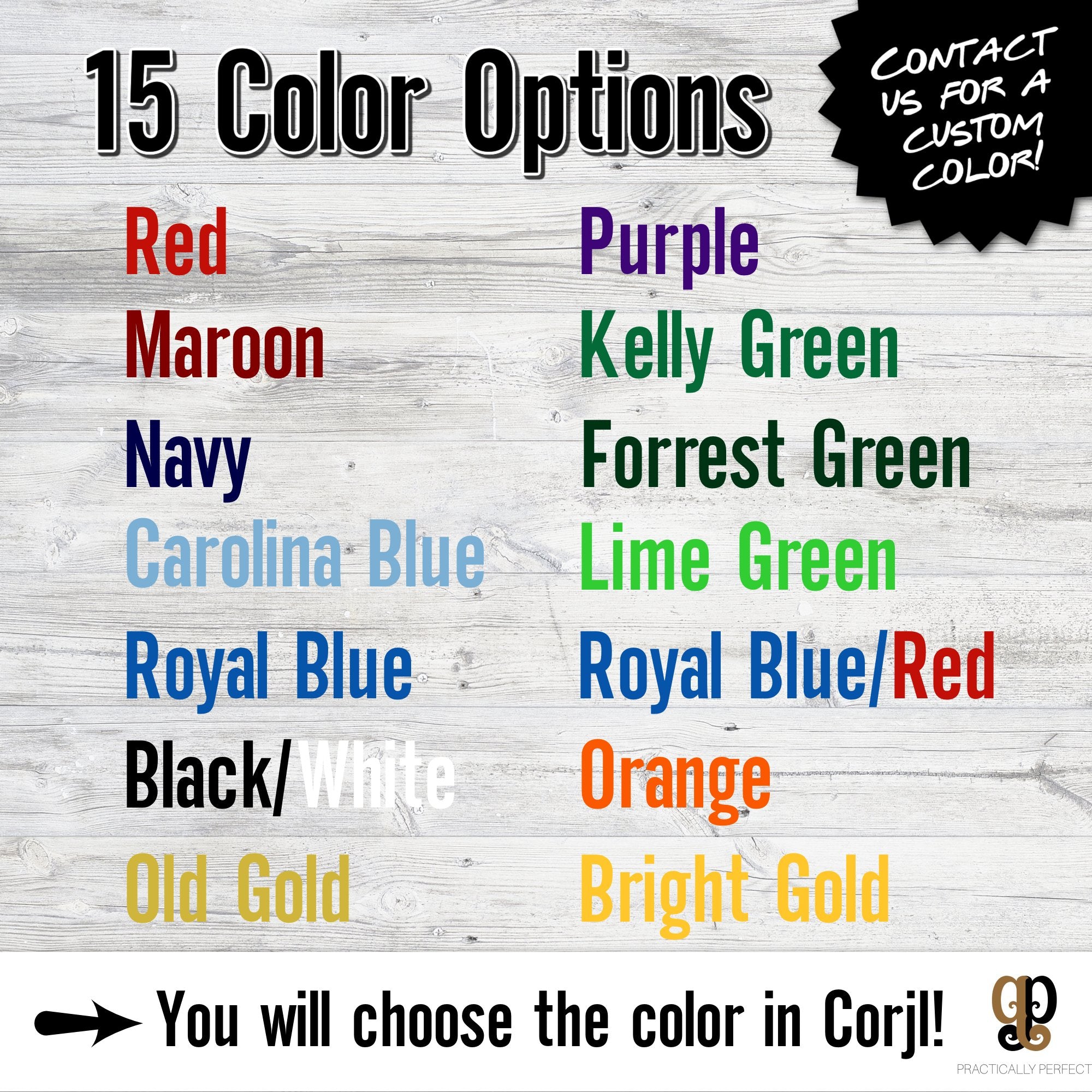 The color options for the base graphics of the sign.