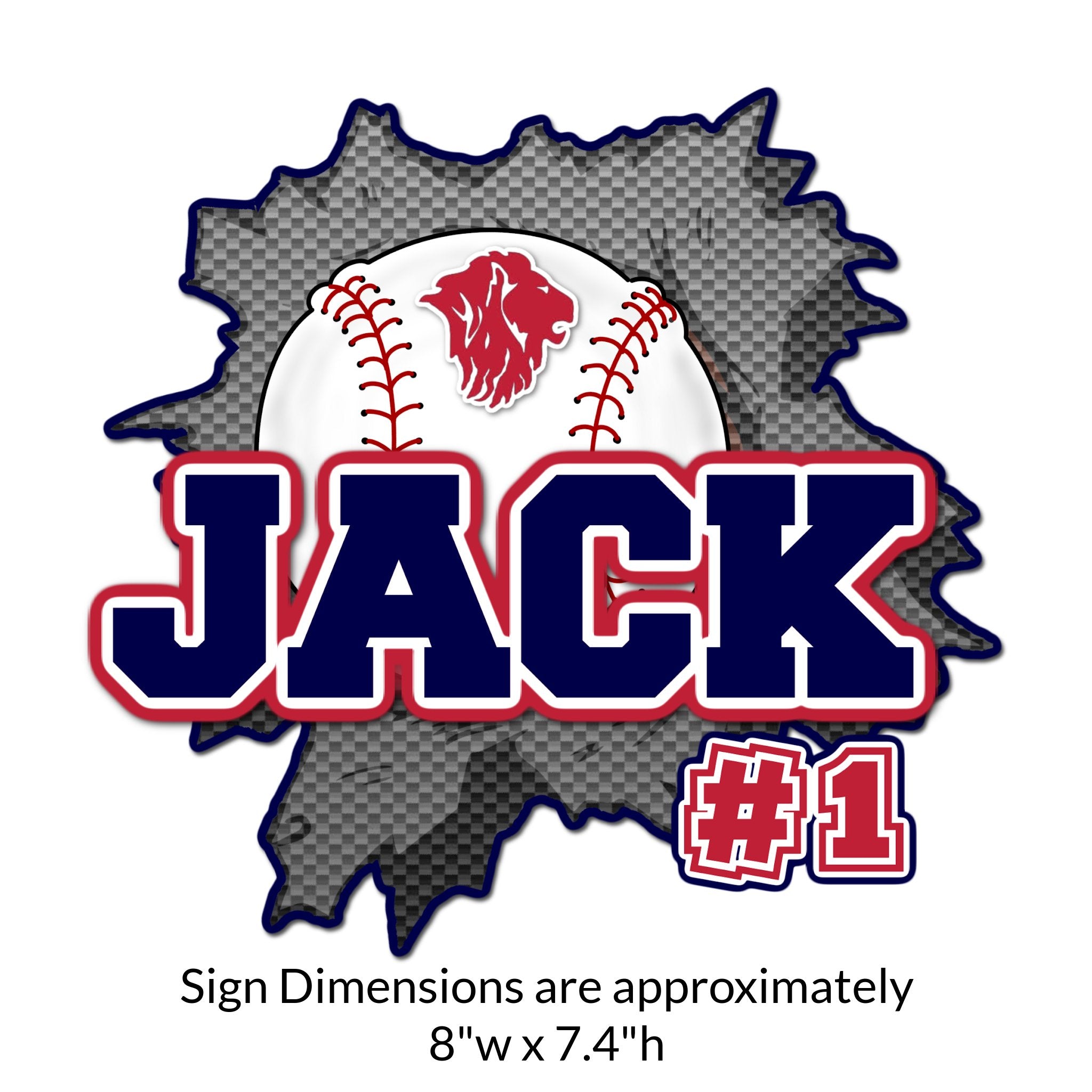 Custom Ripped Baseball Locker Decoration Cut Out Dimensions.
