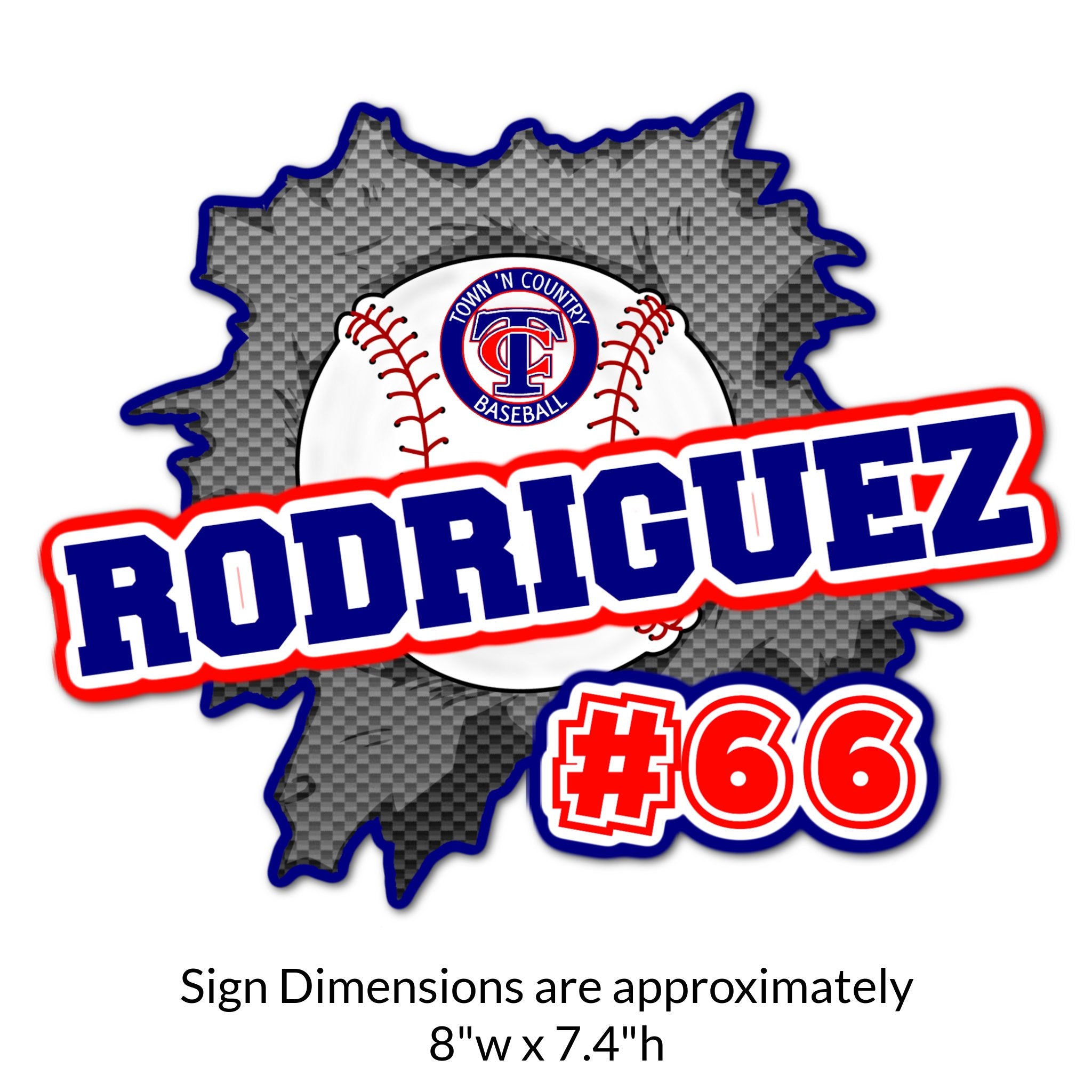 Custom Baseball Locker Magent Decoration Cut Out Dimensions.
