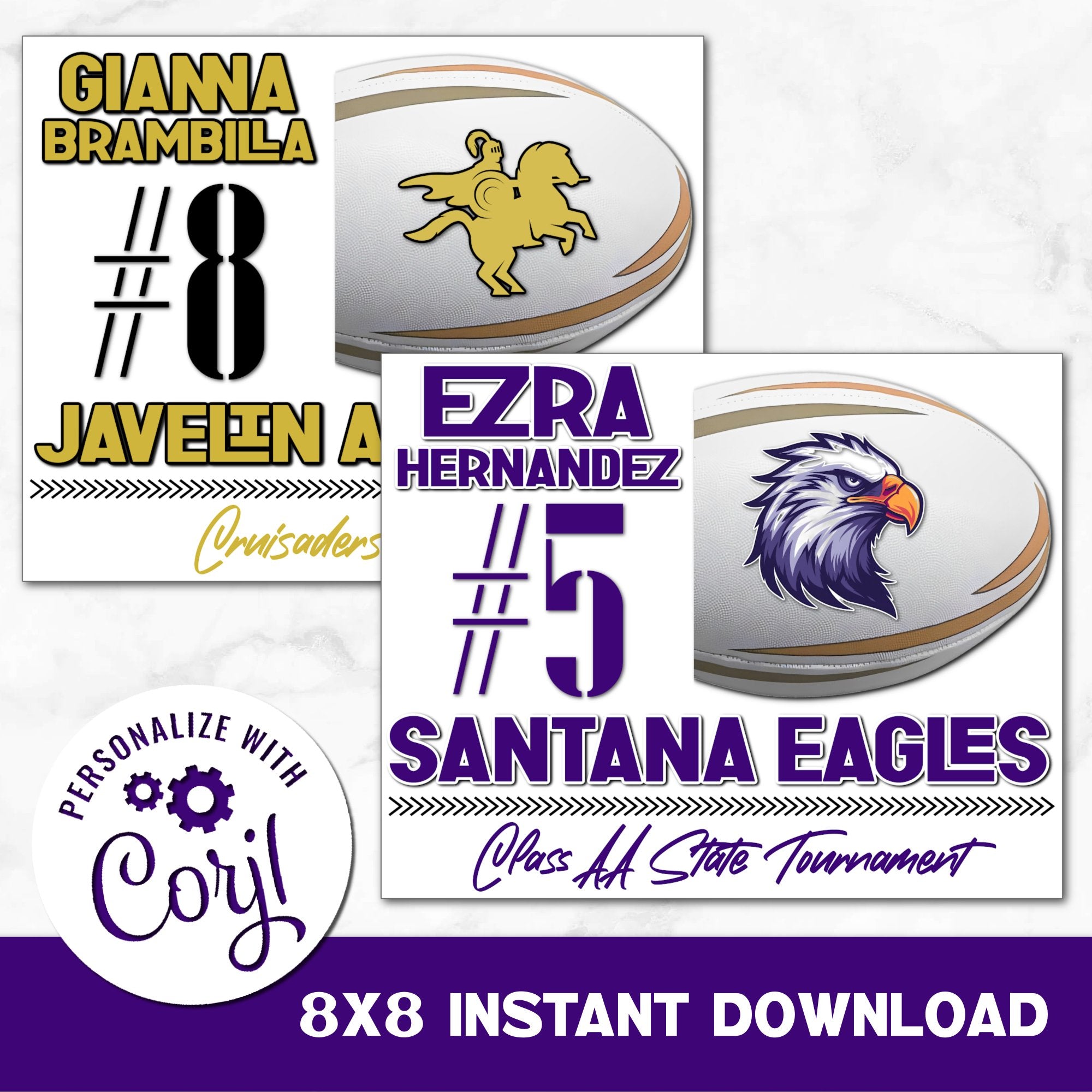 Instant Download Printable Rugby Sign You Can Personalize.