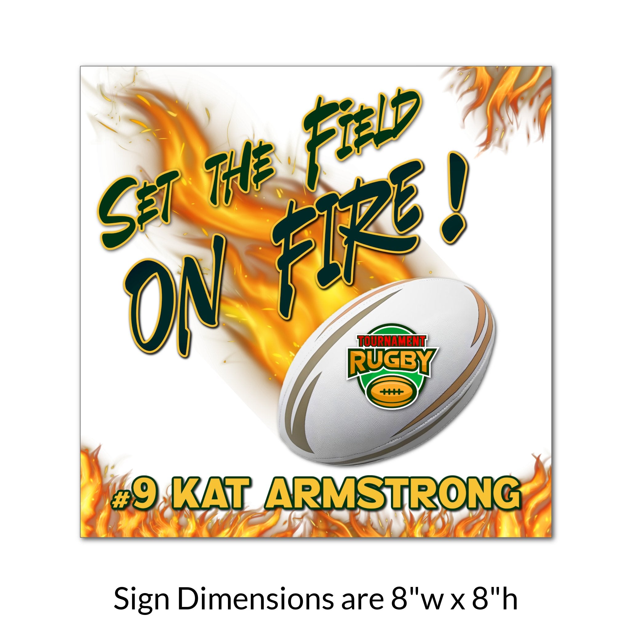 Custom Printable Rugby Locker Tag Sign Dimensions.