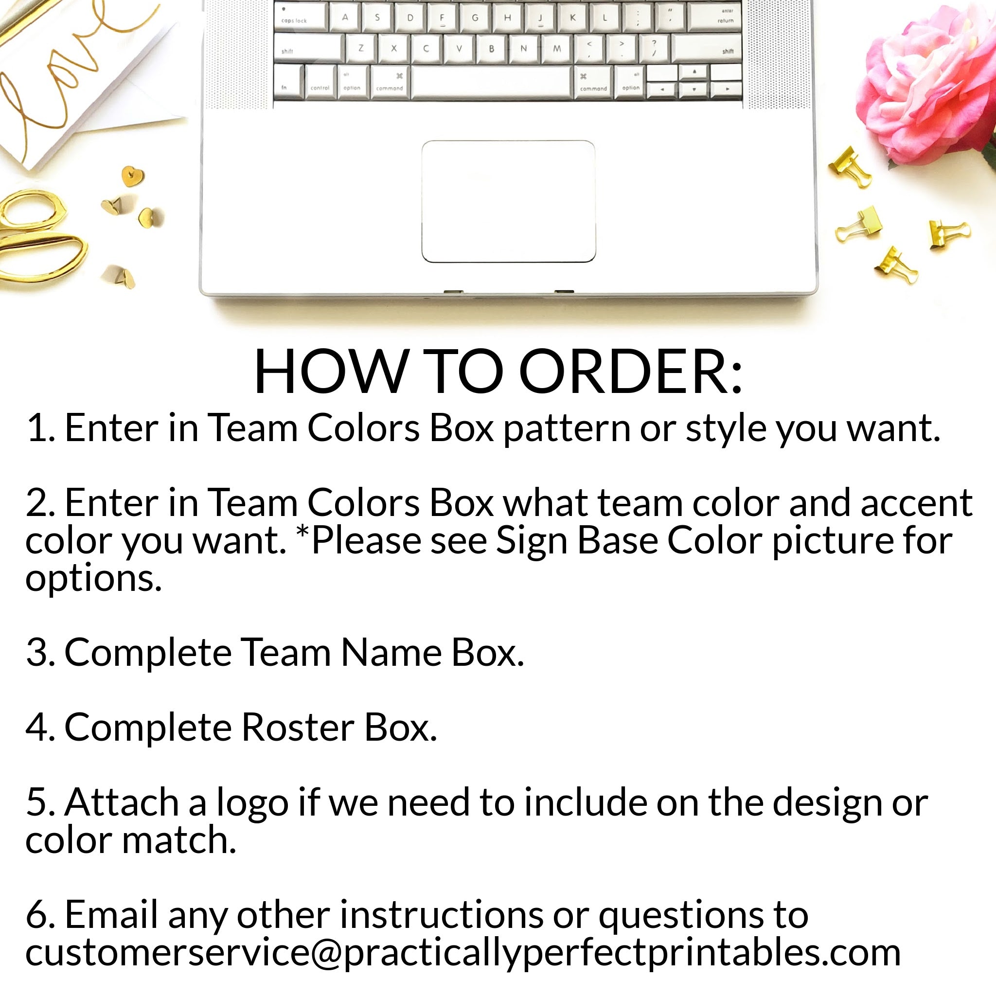 Easy how to order guide for custom printed decorations.