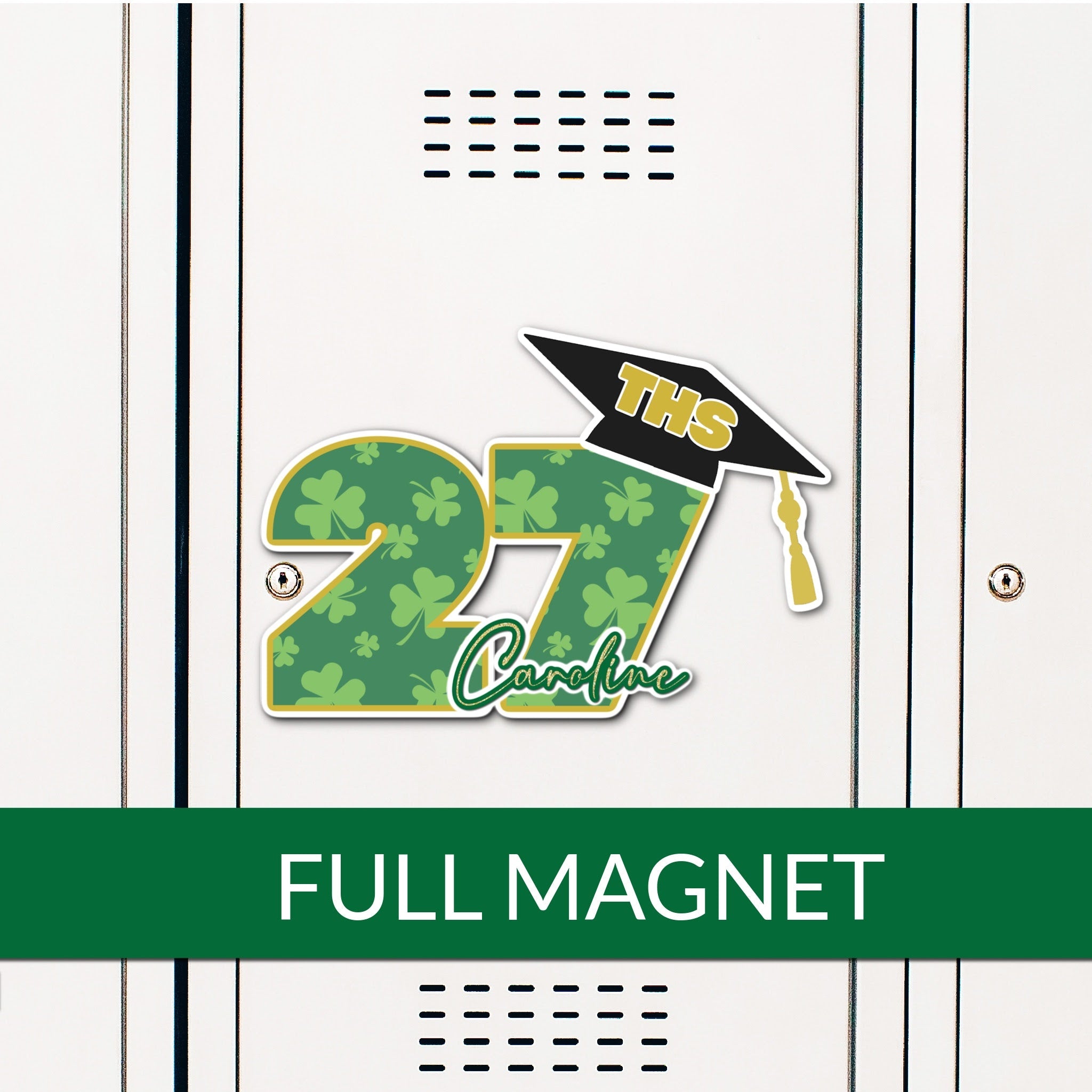 Custom Graduation Year with Grad Cap Locker Magnet for Christian Schools