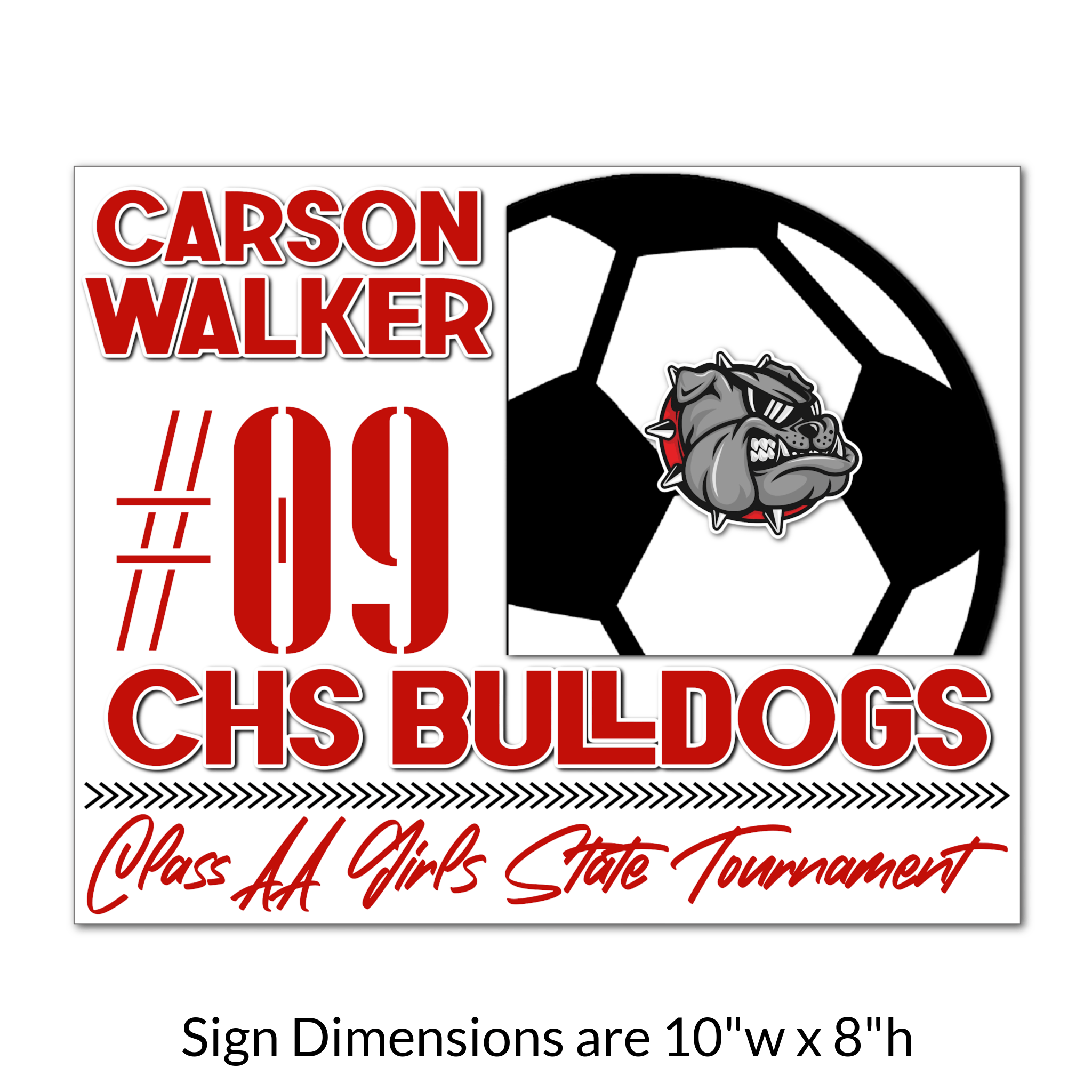 Custom Printable Soccer Locker Tag Sign Dimensions.