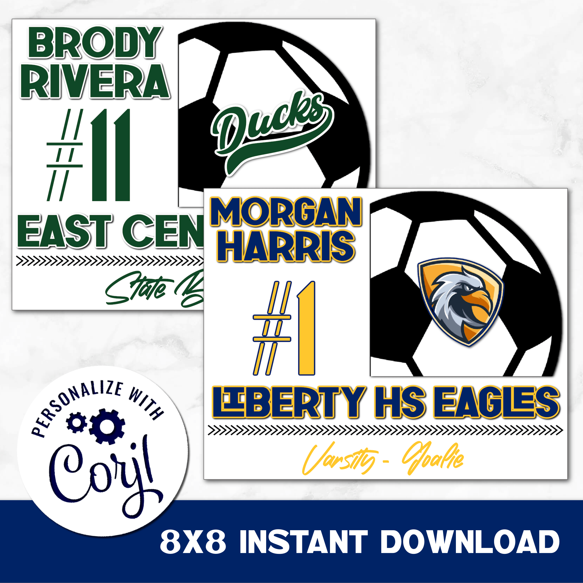 Instant Download Printable Soccer Sign You Can Personalize.
