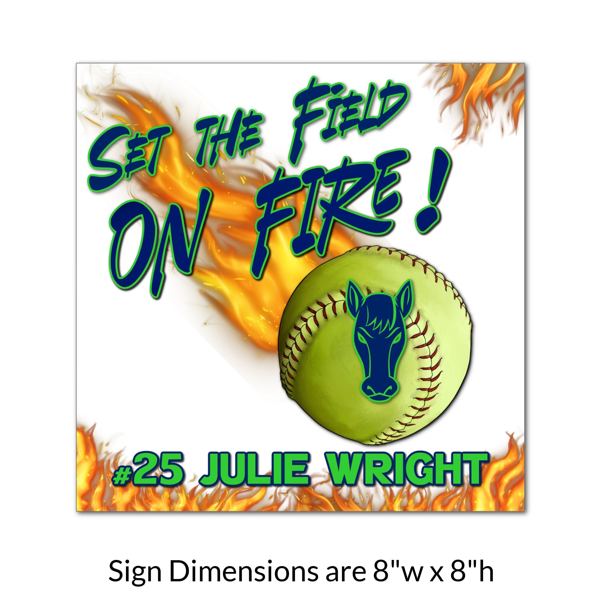 Custom Printable Softball Team Locker Tag Sign Dimensions.