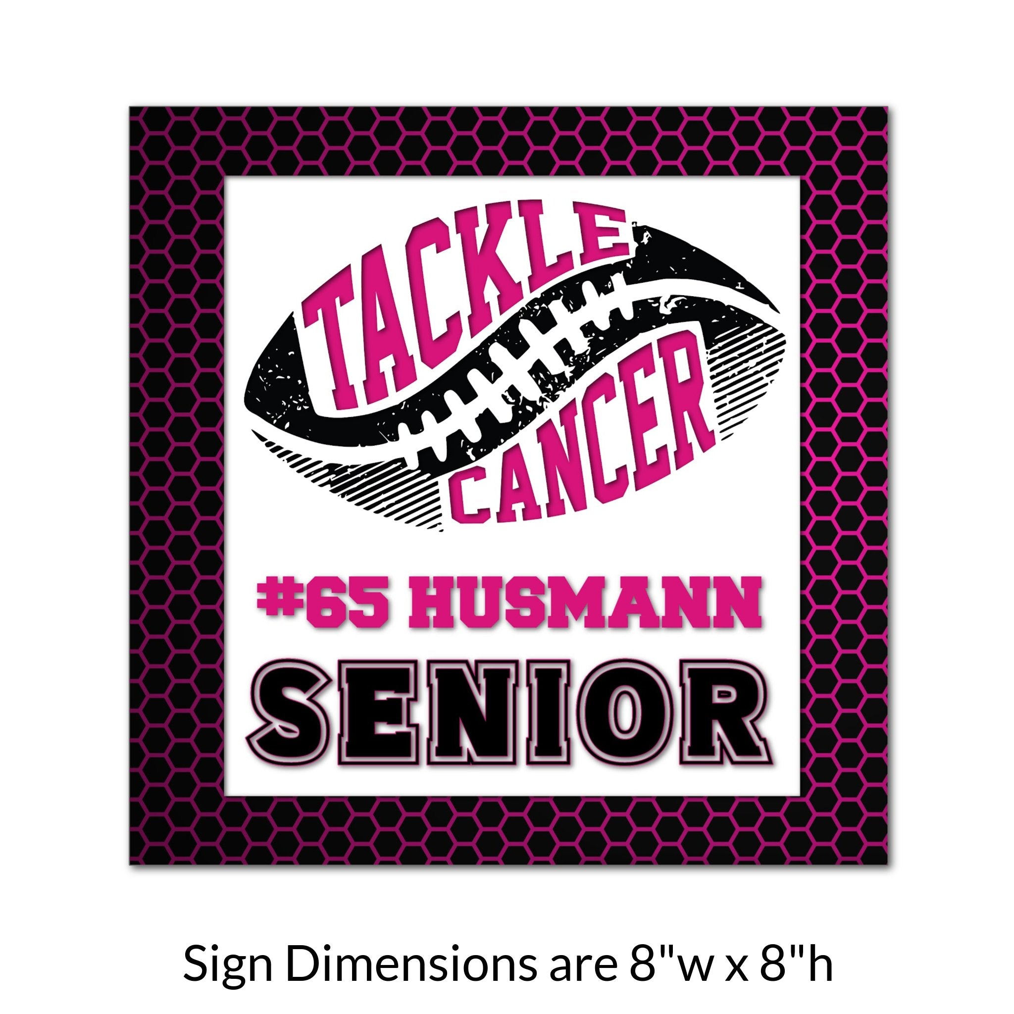 Custom Printable Football Tackle Cancer Locker Decoration Sign for Cancer Awareness.