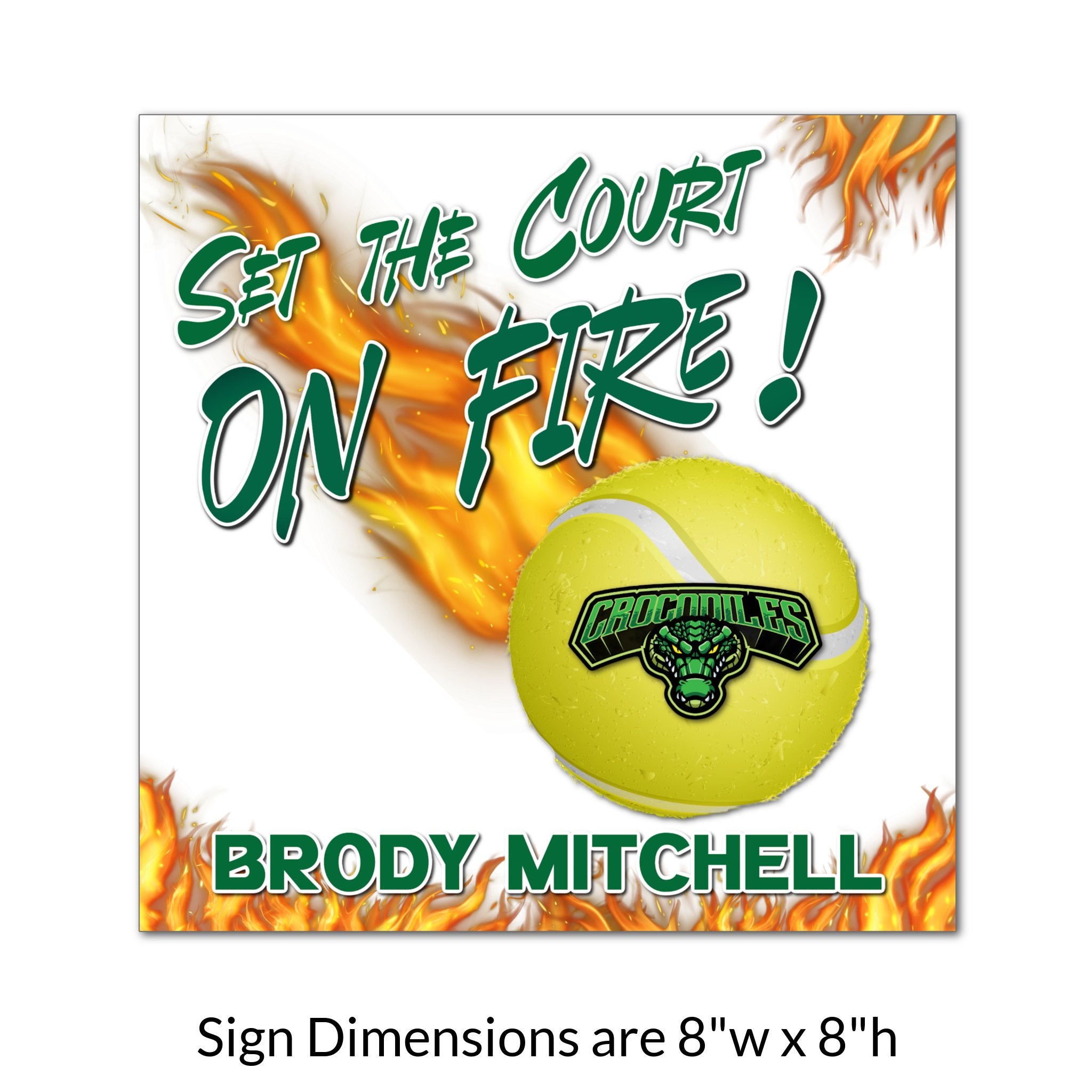 Custom Printable Tennis Team Locker Tag Sign Dimensions.