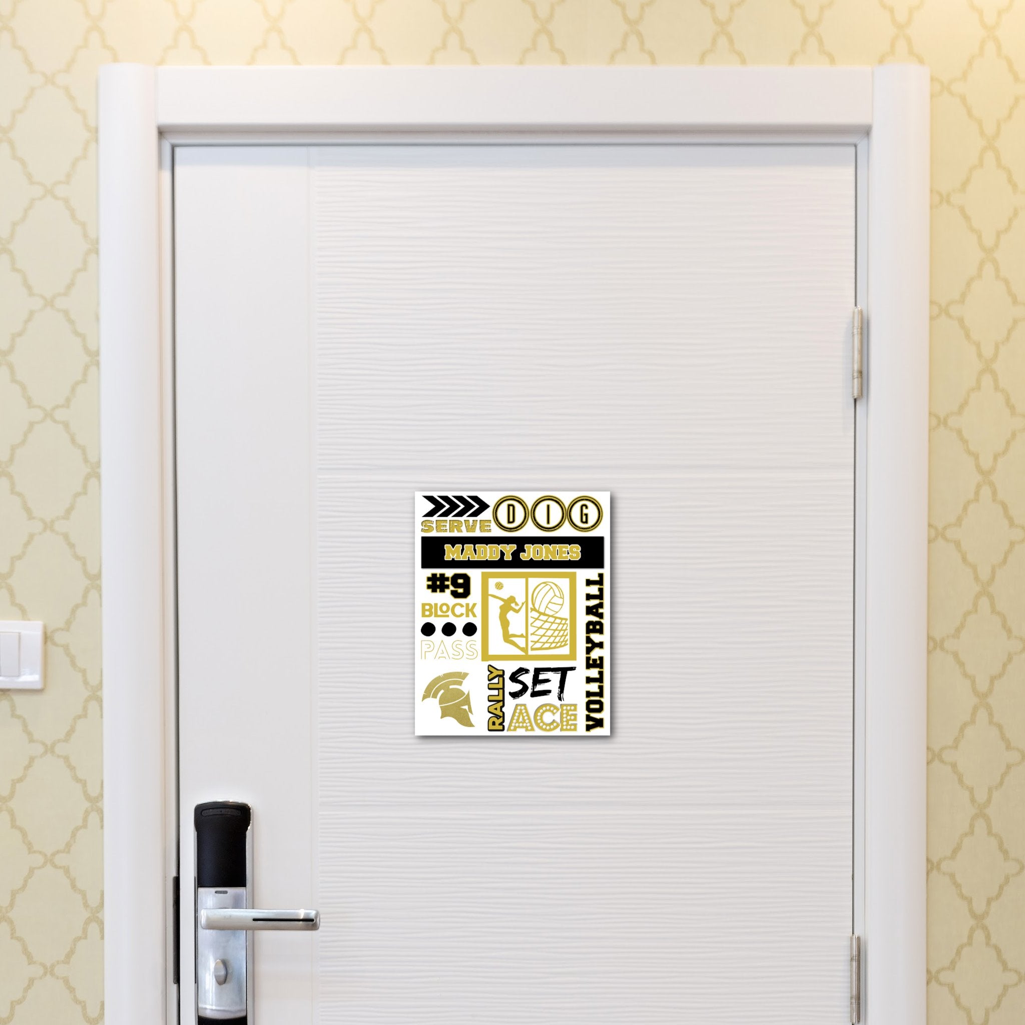 Custom Printable Volleyball Tournament Hotel Door Decoration.