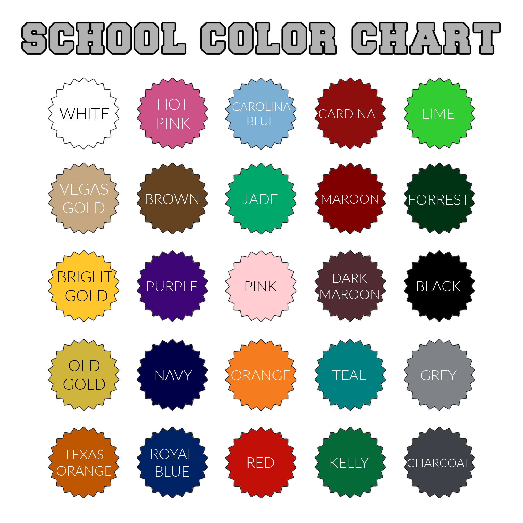 School Color Chart
