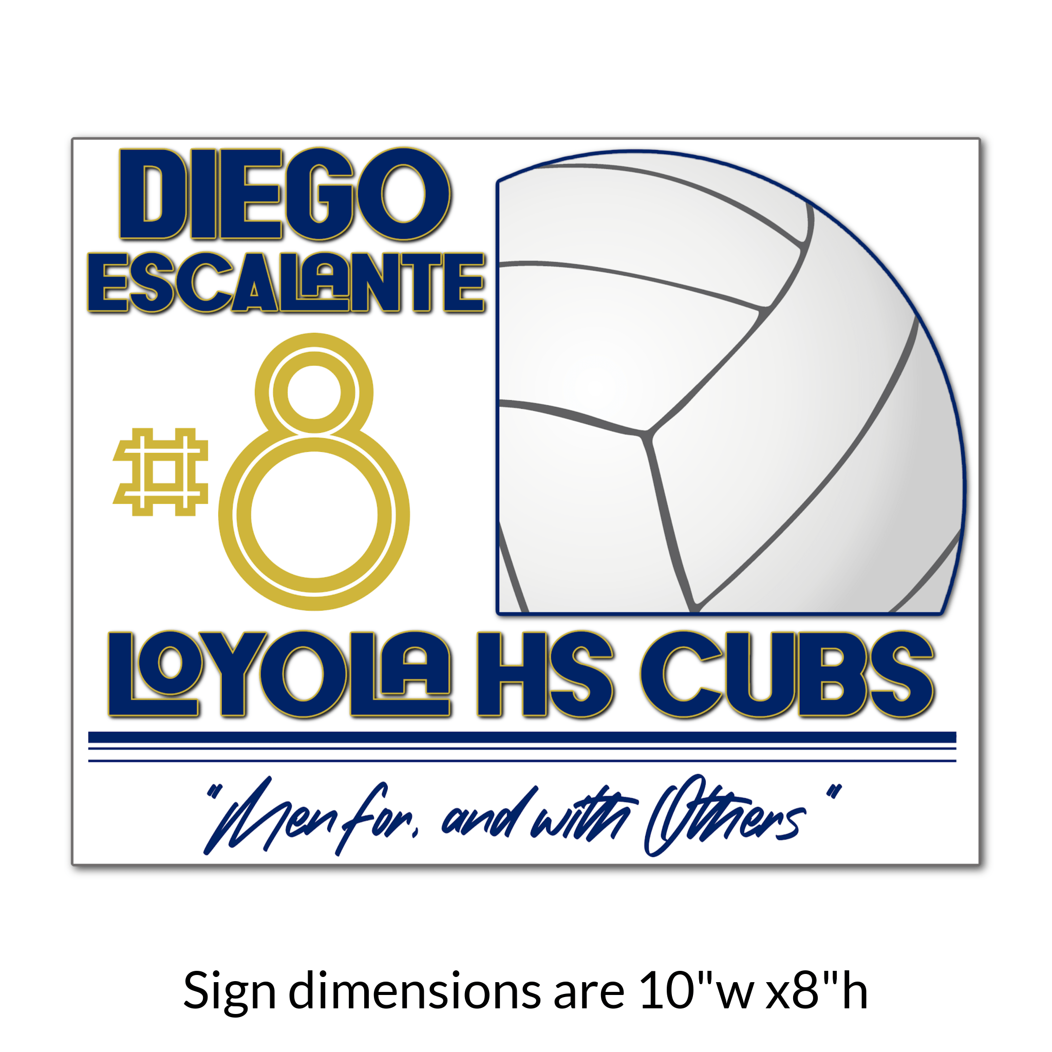 Custom Printable Volleyball Team Locker Tag Sign Dimensions.