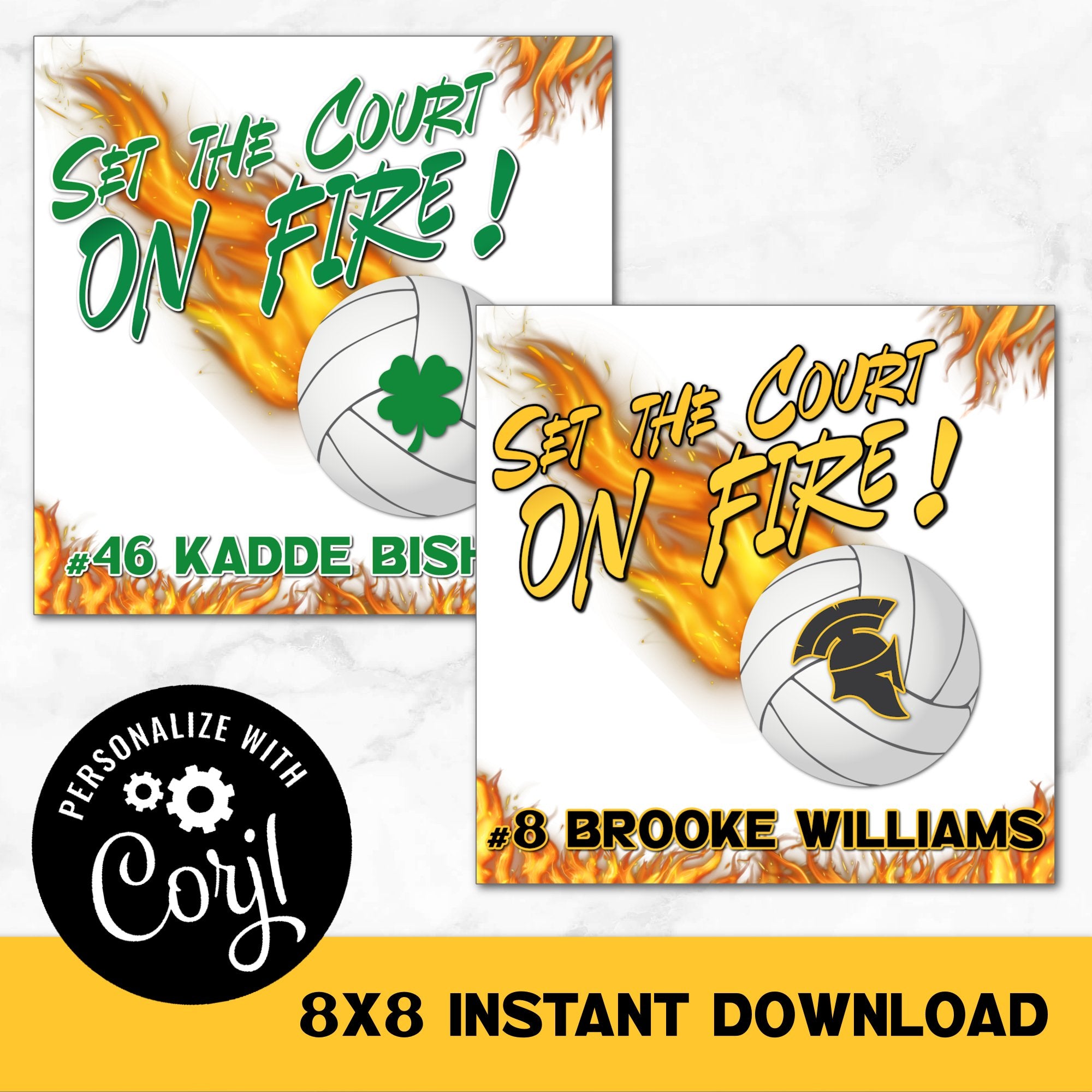 Instant Download Printable Volleyball Sign You Can Personalize in Corjl.