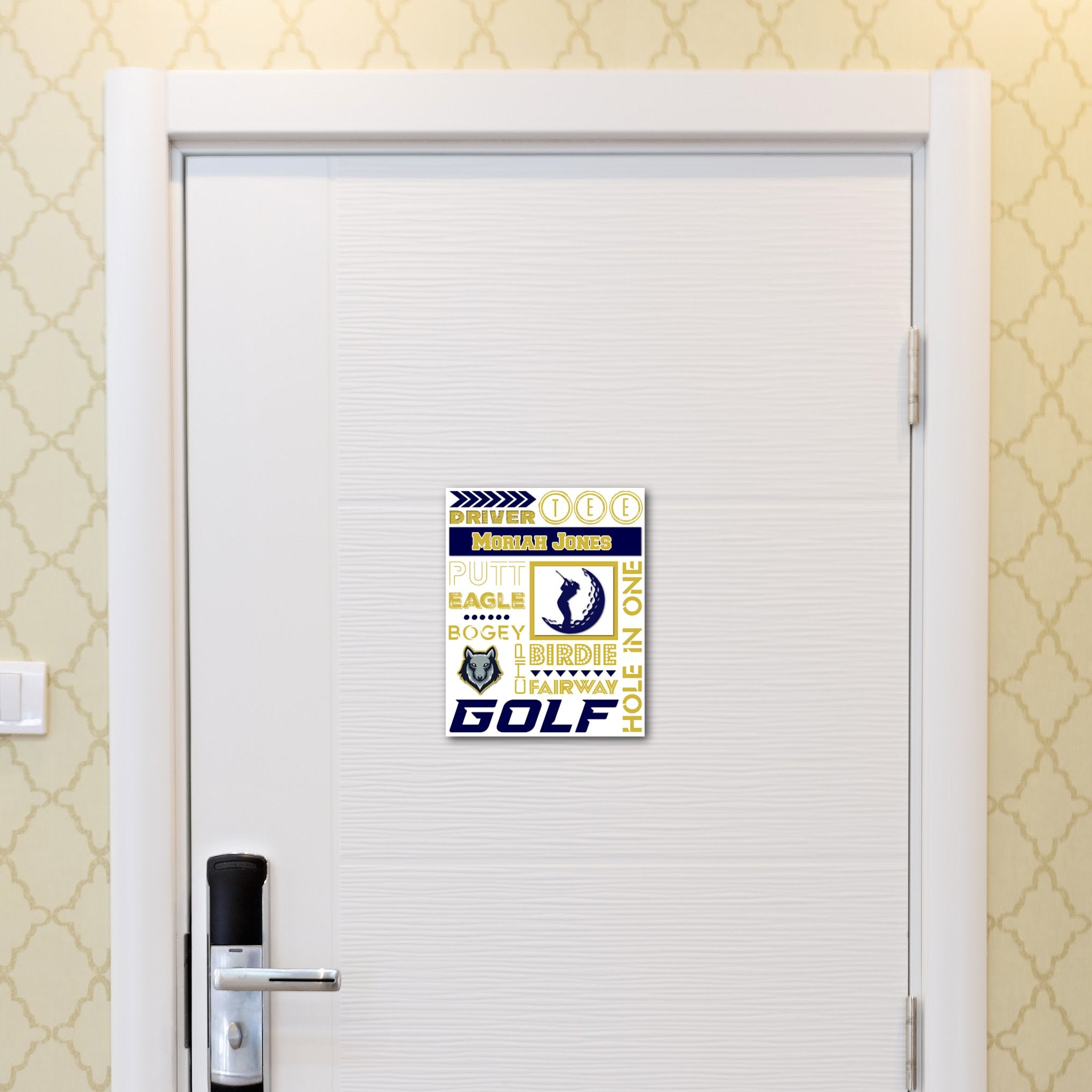 Custom Printable Girls Golf Team Collage Hotel Door Decoration in Team Colors