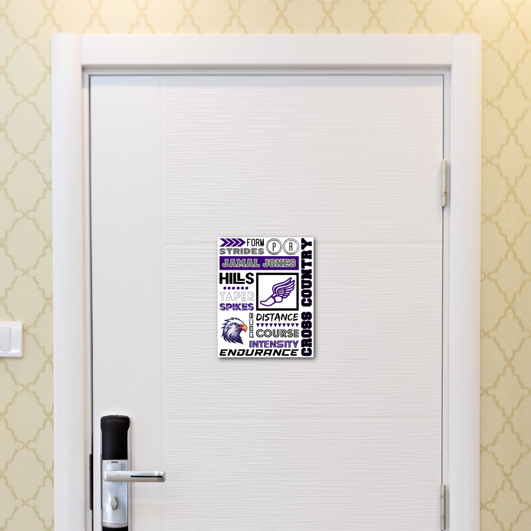 Custom Printable Cross Country Collage Hotel Door Decoration in Team Colors