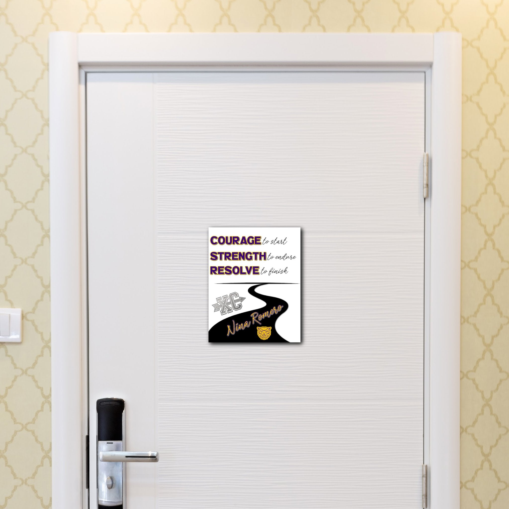 Custom Printable Cross Country Hotel Door Decoration in Team Colors