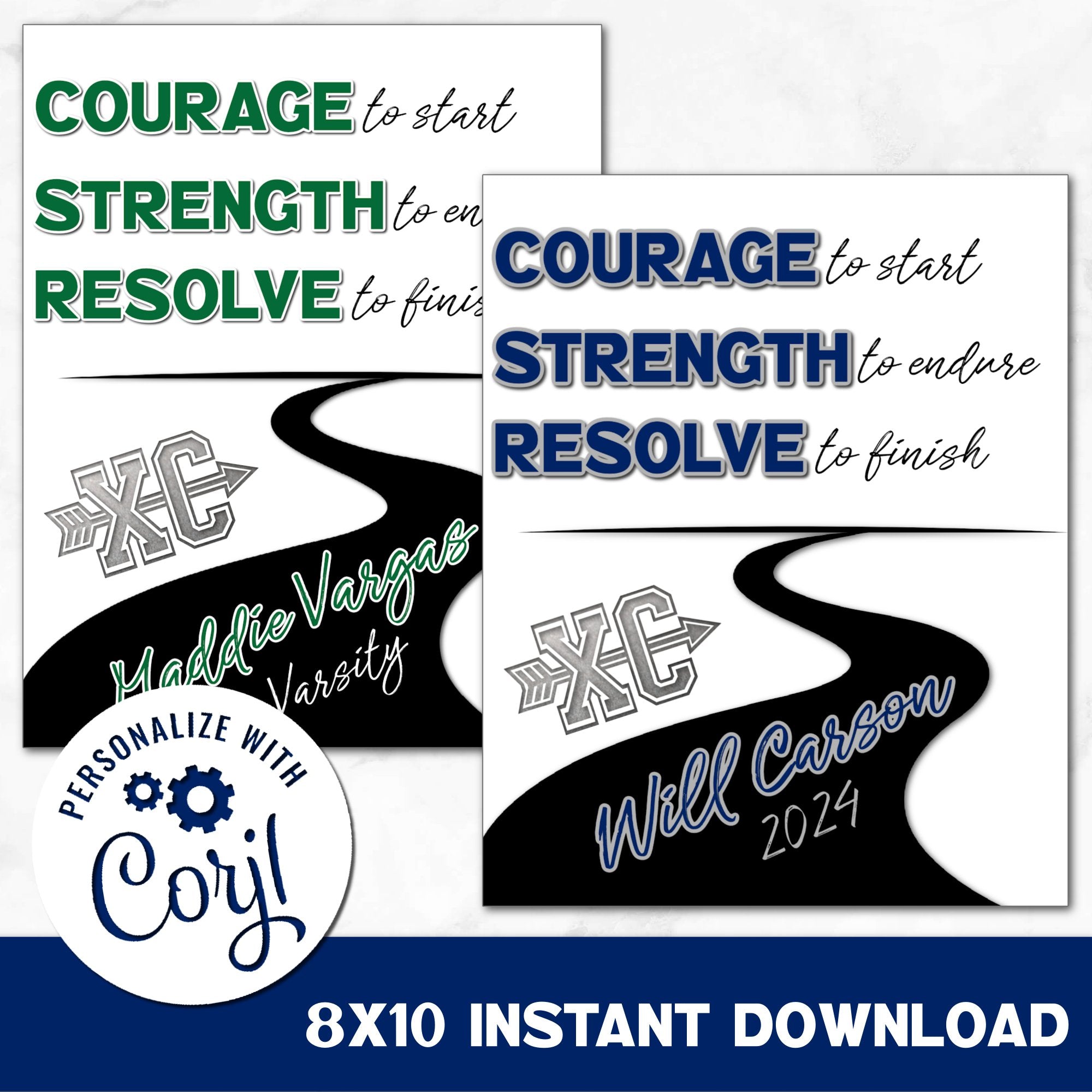 Instant download printable cross country sign you can personalize.