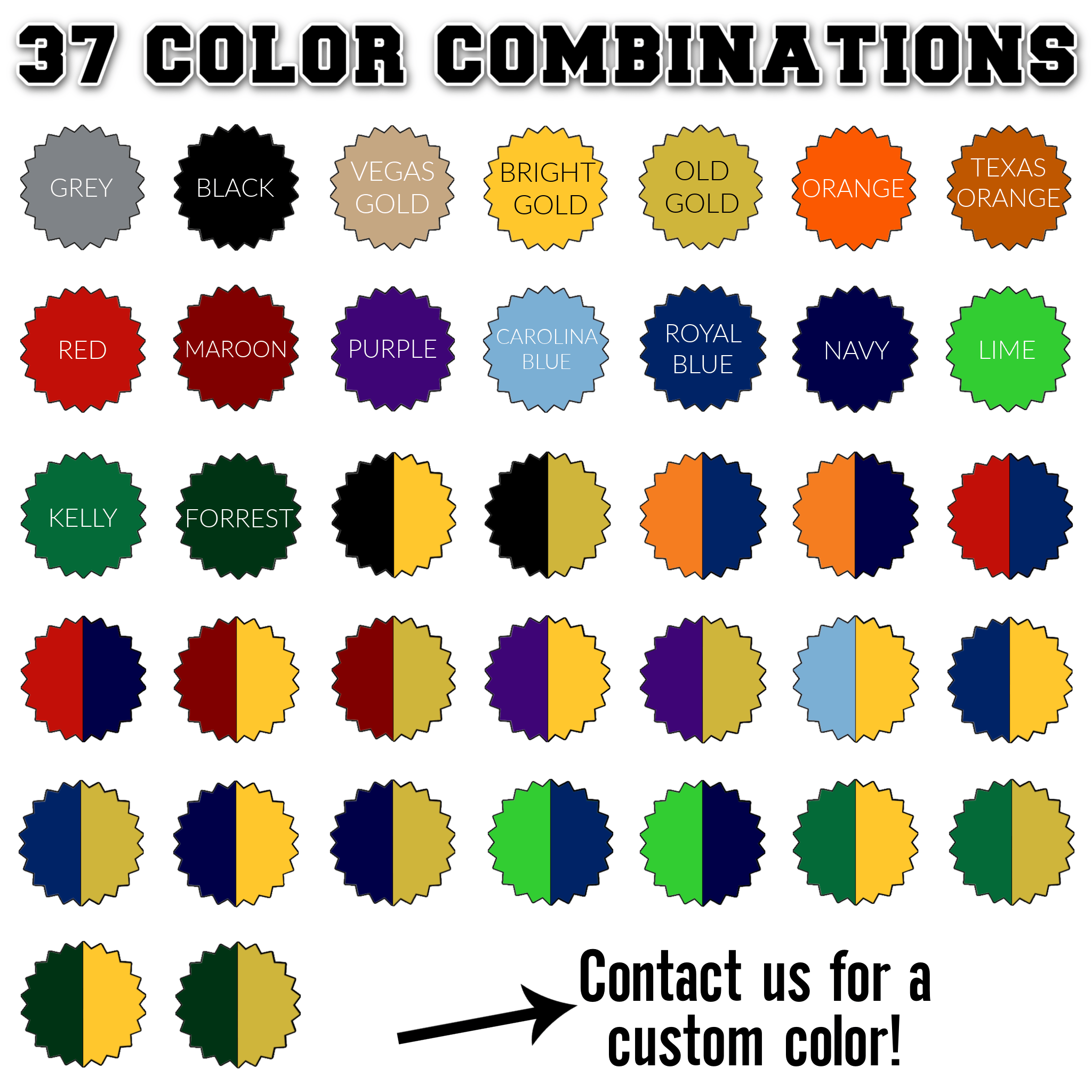 The color options for the base graphics of the sign.