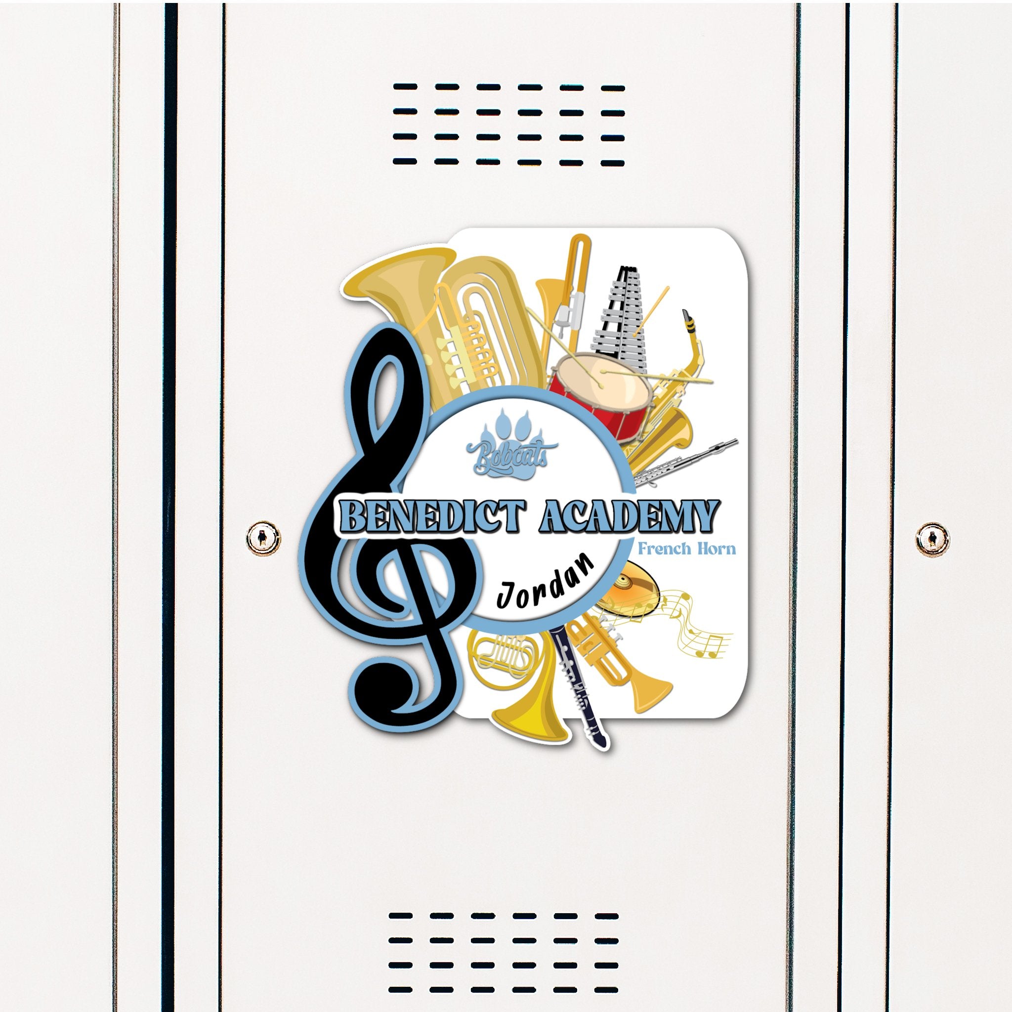 Custom Band or Orchestra Locker Decoration in Team or School Colors.