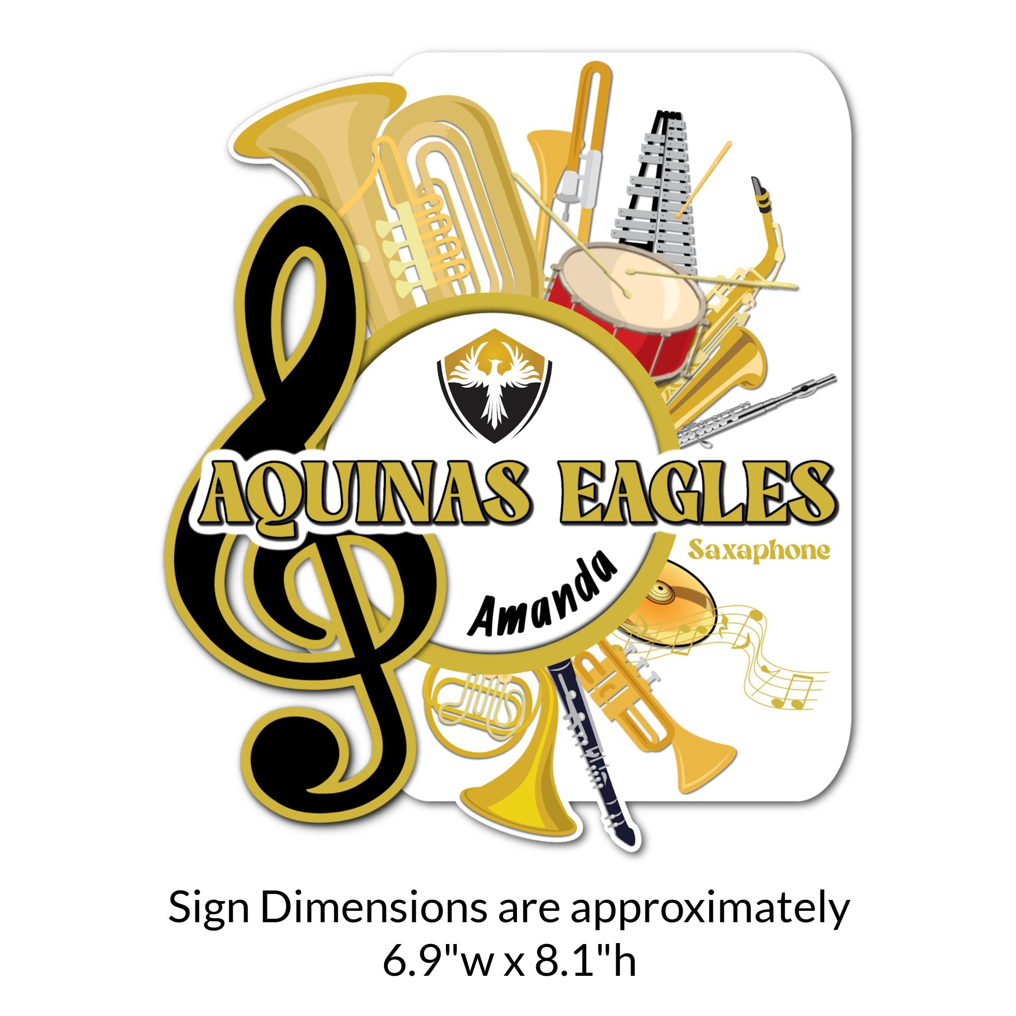 Custom Band or Orchestra Locker Decoration Cut Out Dimensions.